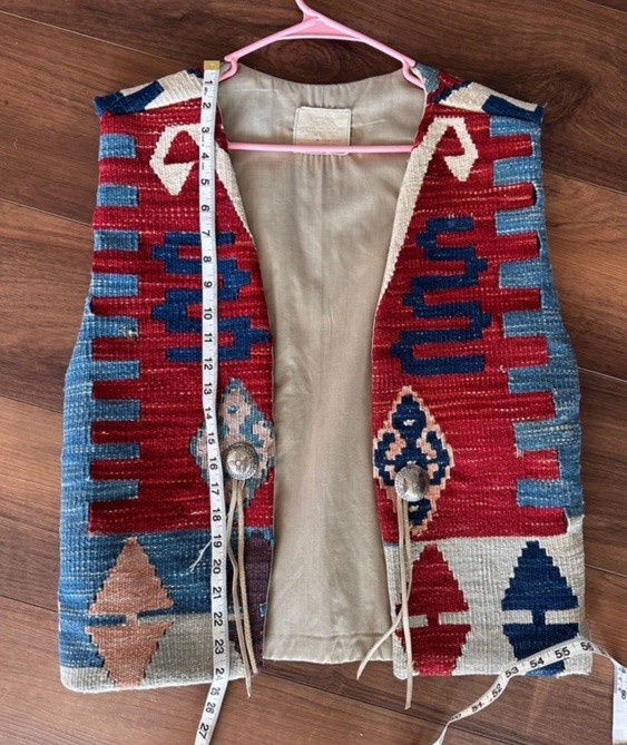 Vintage Boucher Santa Fe Handmade Full-Kilim Wool Vest Rare Southwestern