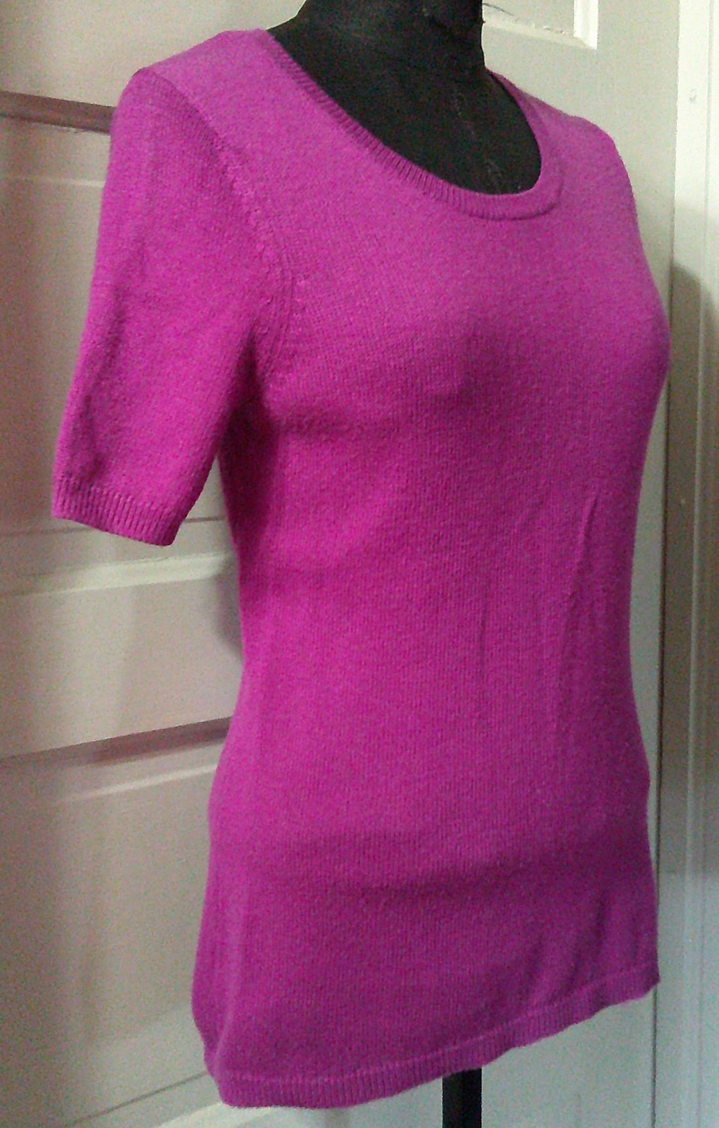 90’s GAP Fuscia Pink Purple WOOL Blend SS Sweater Top S