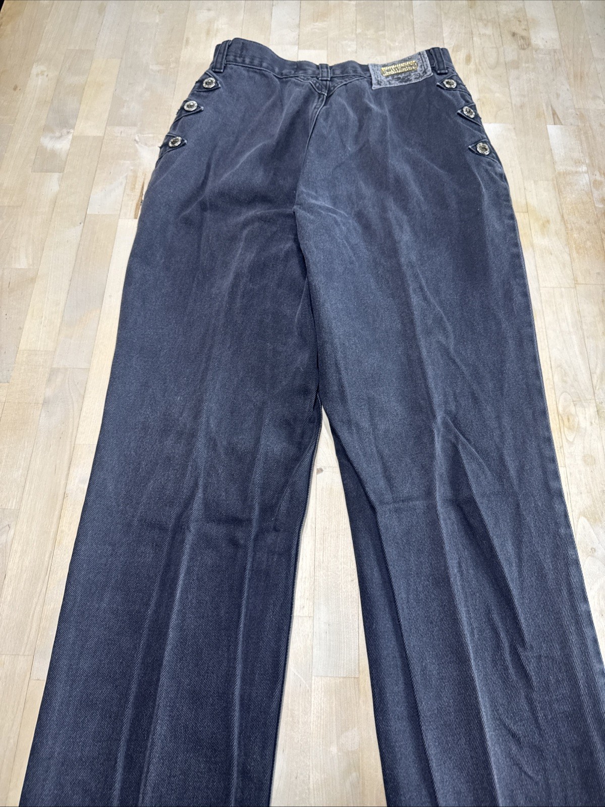 Vtg Lawman World Class Superior Fit High Waised Western Jeans Size 24×34 Black