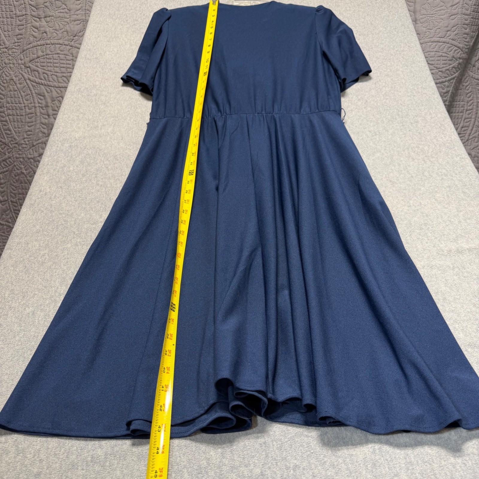 Whirlaway Frocks Vintage Navy Blue Lace Sailor Collar Midi Dress Size 12P USA