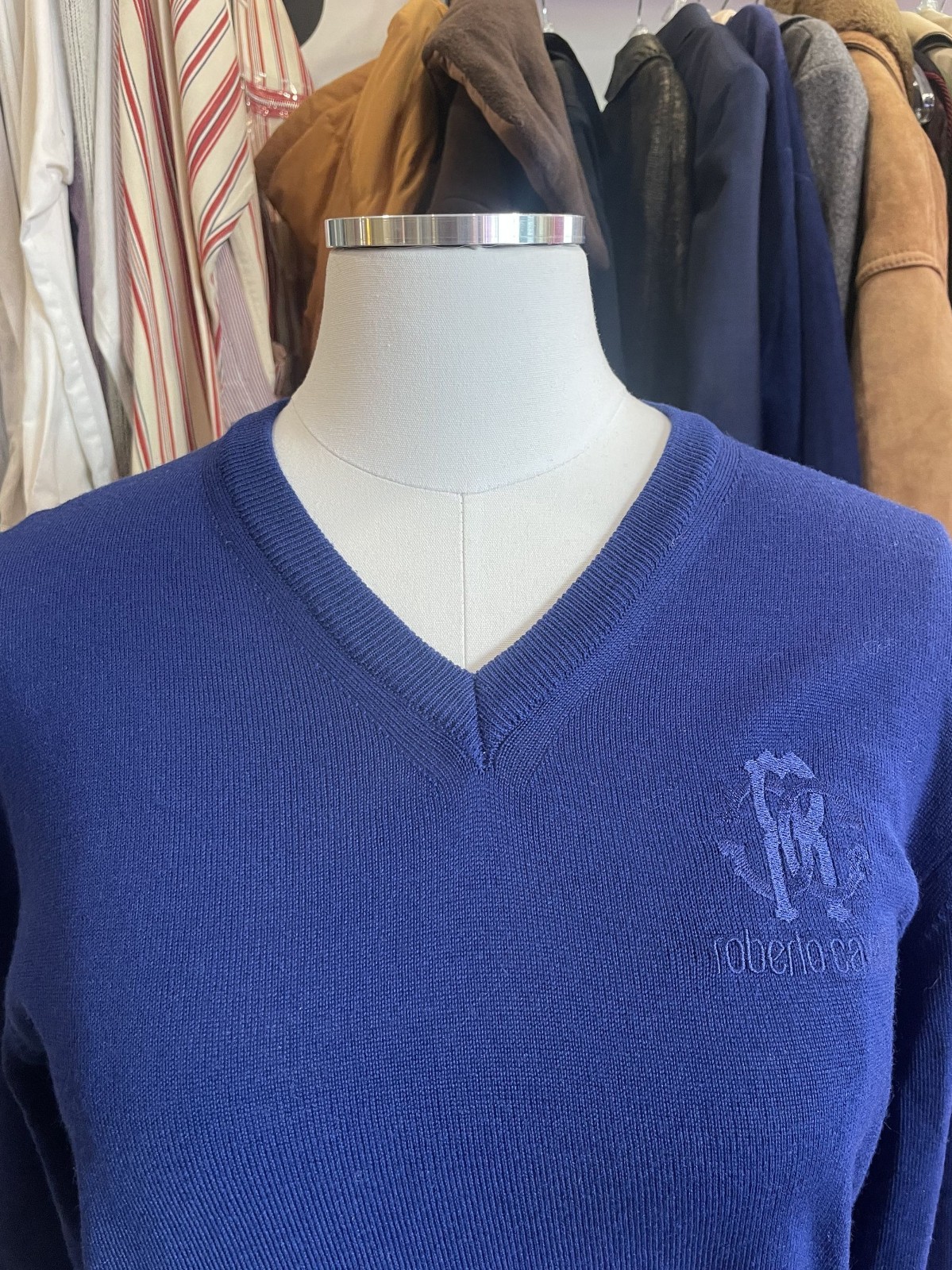 2000s Roberto Cavalli Cobalt Sweater— Small