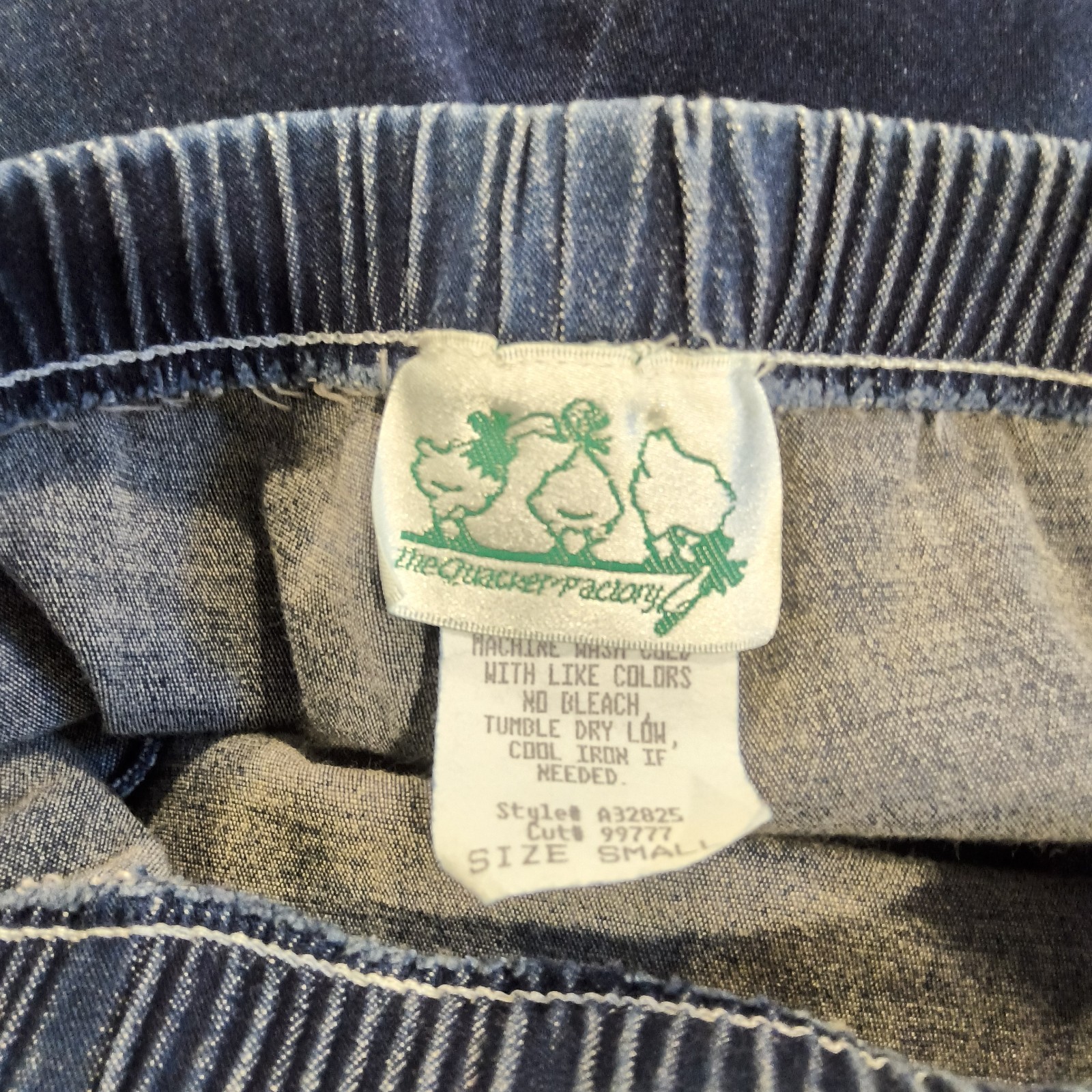Vintage Quacker Factory Patriotic Star Denim Pull On Jeans Small USA
