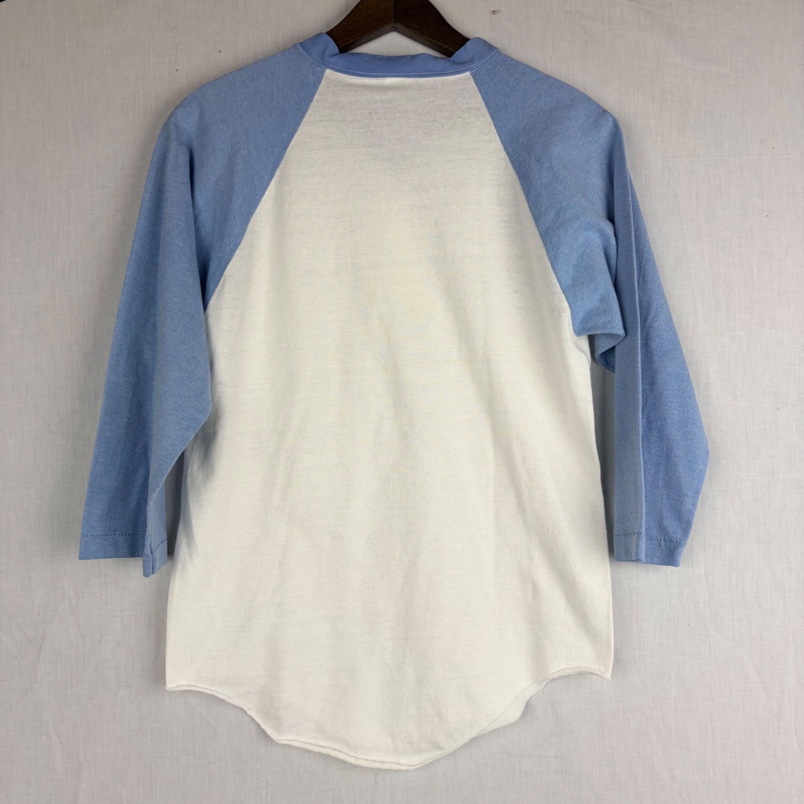 Vintage Gulf Coast Sportswear Mouse Raglan Tee Blue White 1979 Carol Wright M