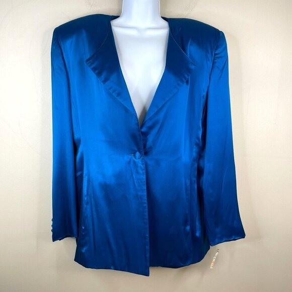 Vintage Baldanza Luxury SILK Blazer NWT Womens 10 Glam Formal Party Statement