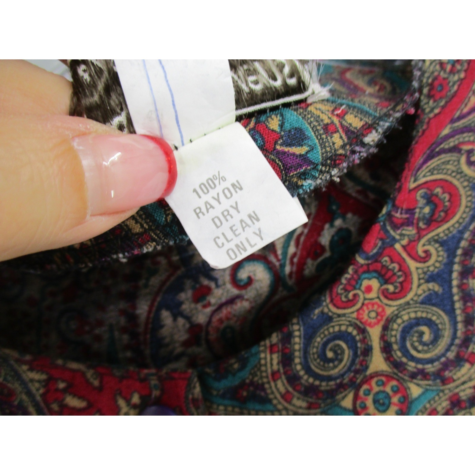 Vintage Karin Stevens Short Set Womens Small Cropped Paisley Boho Button Pleated