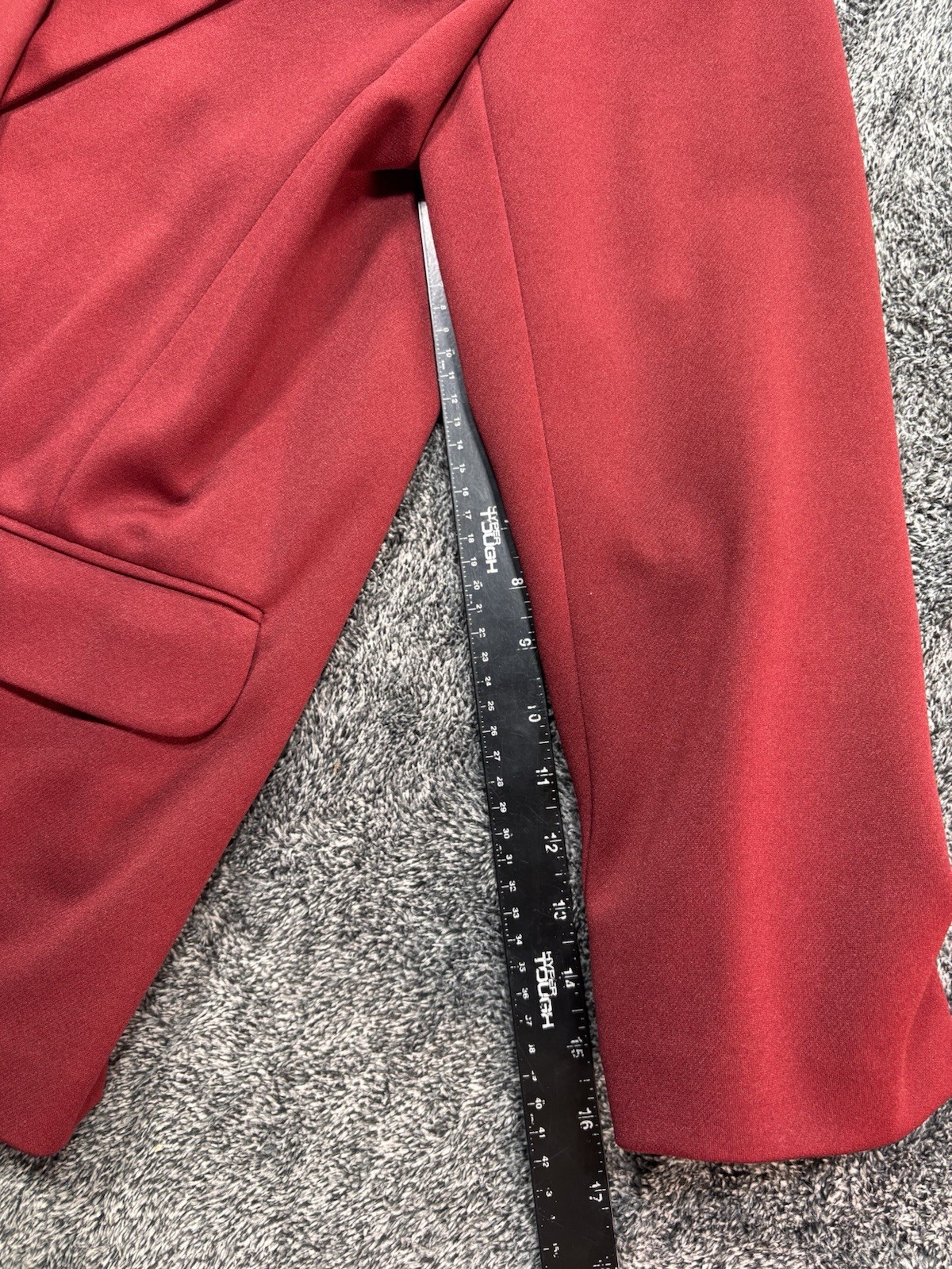 VTG 70s Sears Pants That Fit Suit Set Red Polyester Blazer Trousers Womens 16