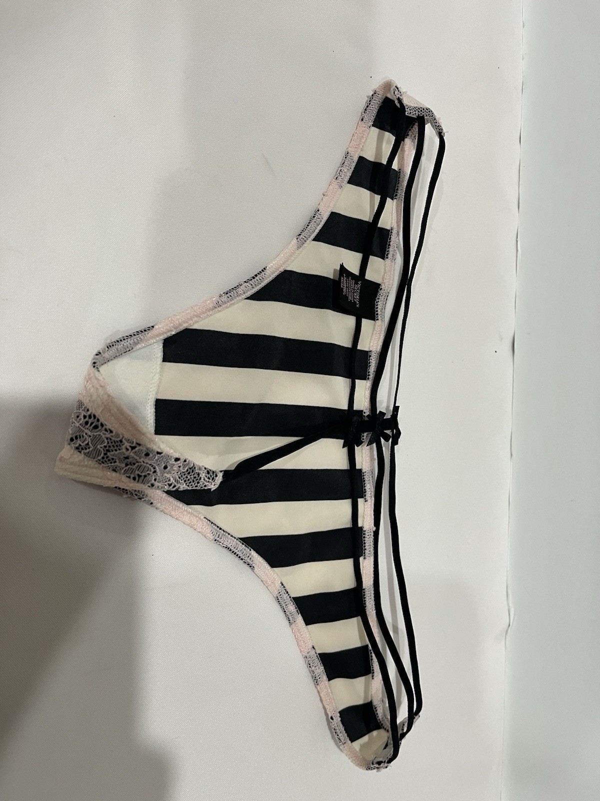 Y2K Victoria Secret Panties M Lot X 6 thongs G String Lace Stripes Bows Femme