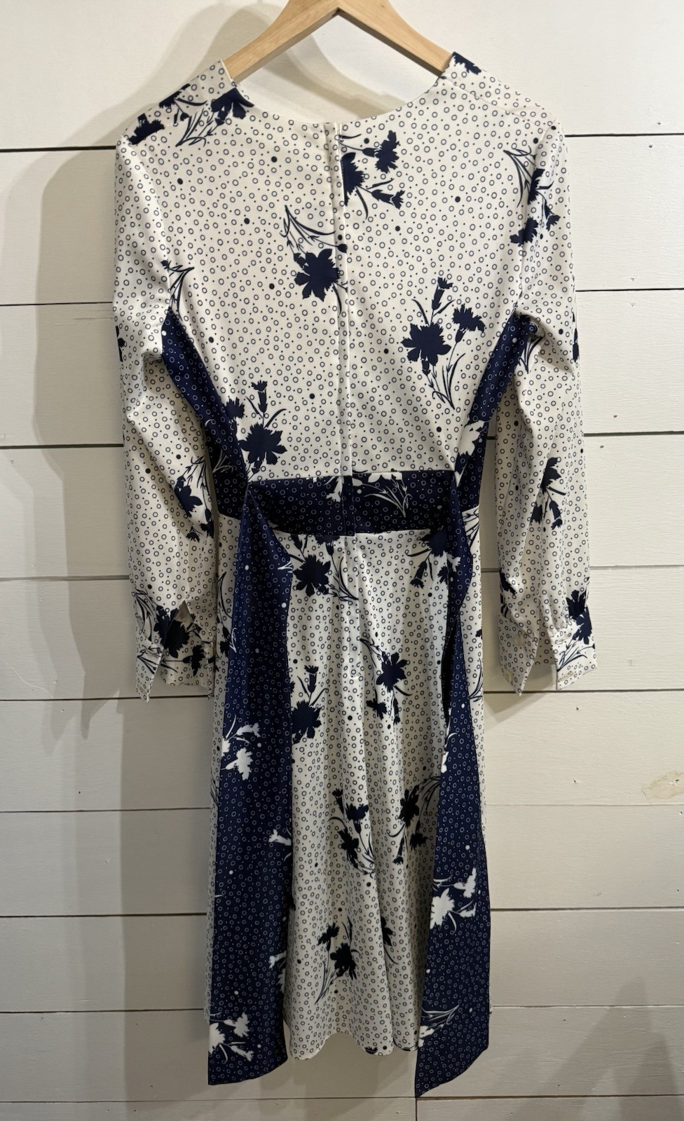 VTG 1970’s Blue & White Dress George Gerring Miami Women’s Medium 8/10