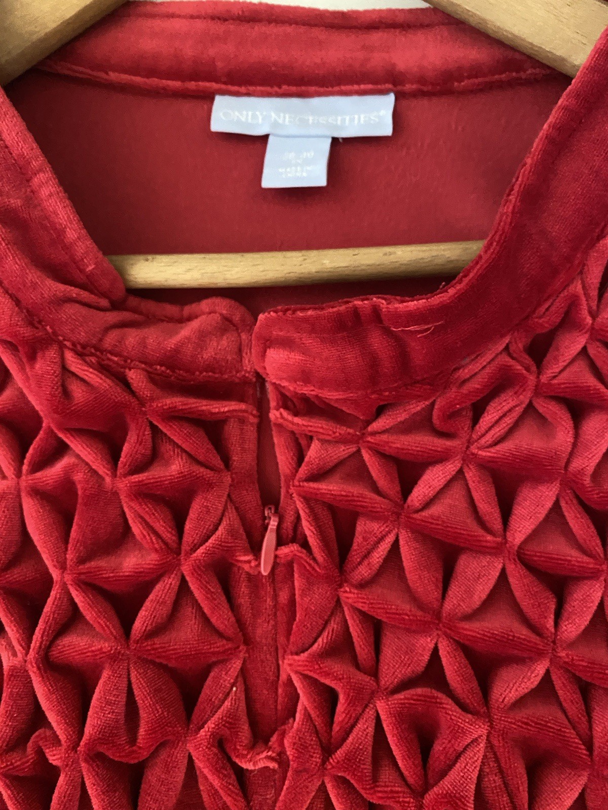Vintage 90s Robe House Dress Red Heavy Velvet Only Necessities Sz 5X 38 / 40 EUC