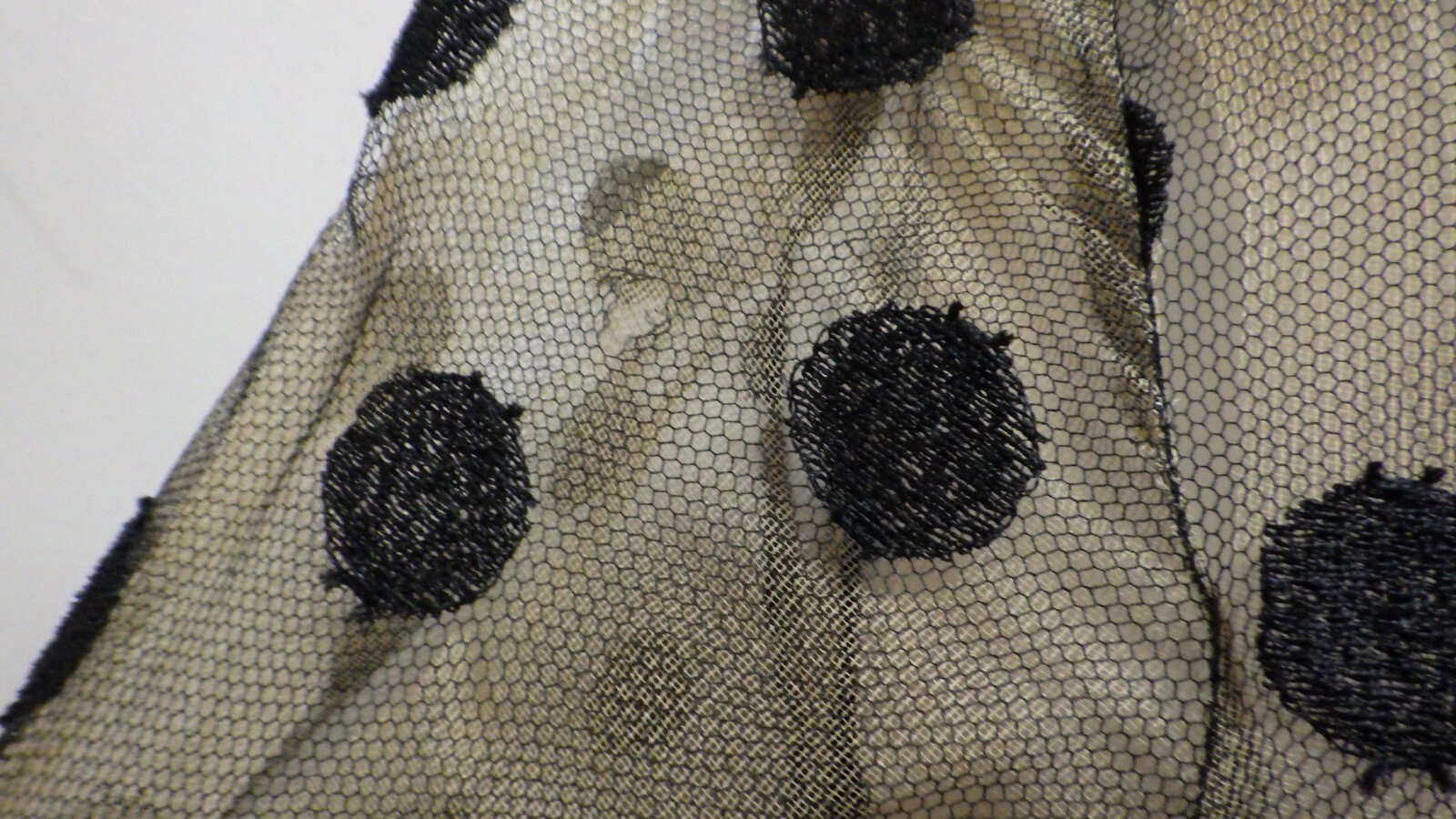 Tee-Ca of New York Vtg 1960s Black Dress Spotted Netting Prom Goth Cocktail Sz 6