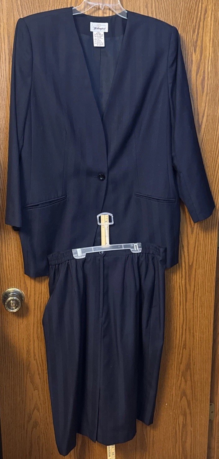 Vintage 1980’s Worthington 2-Piece Blazer Dress Suit 20W Made in USA Plus Size