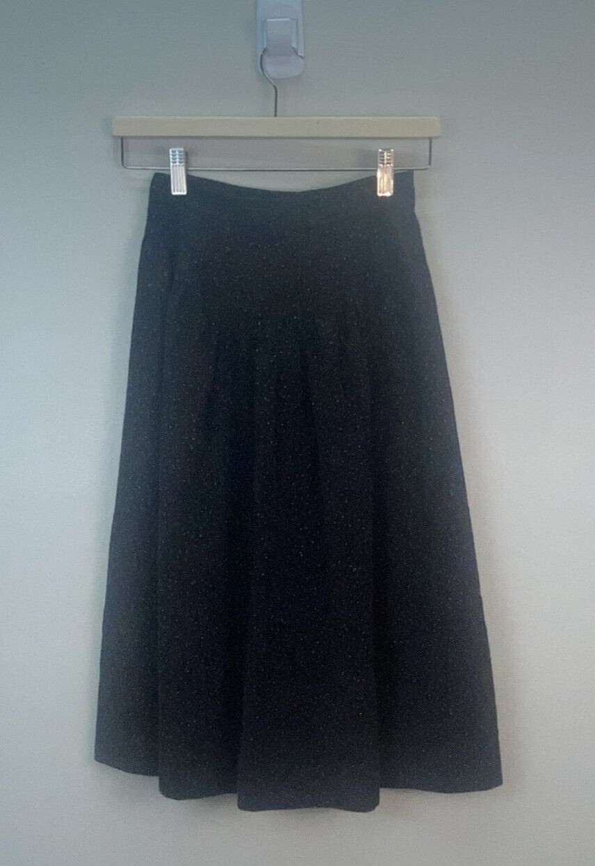 Vintage HaberdasHER Junior’s 9/10 Grey Wool Blend Plaid Midi Skirt High Waist