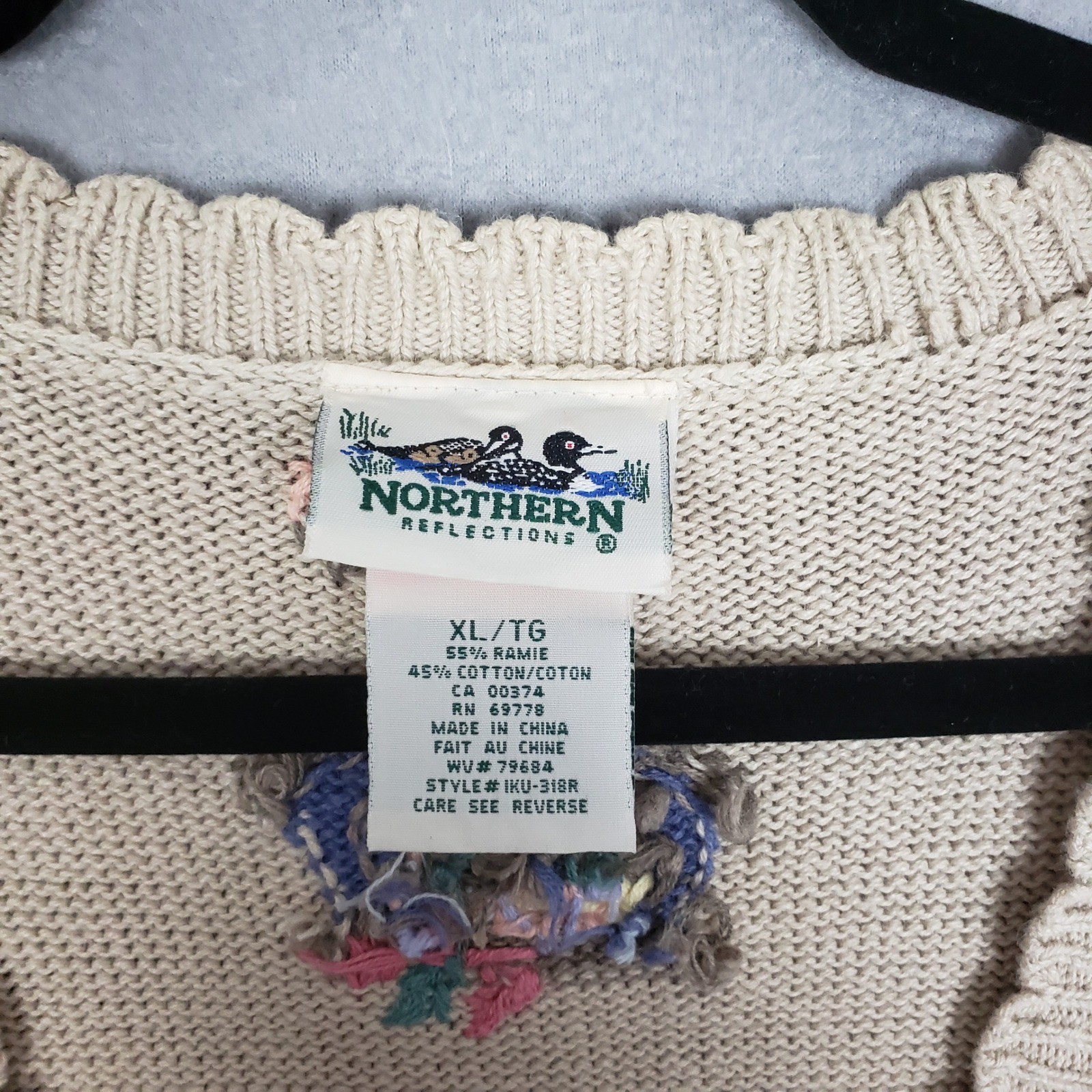 Vintage Northern Reflections XL Sweater Vest Birdhouse Grannycore Shabby Chic