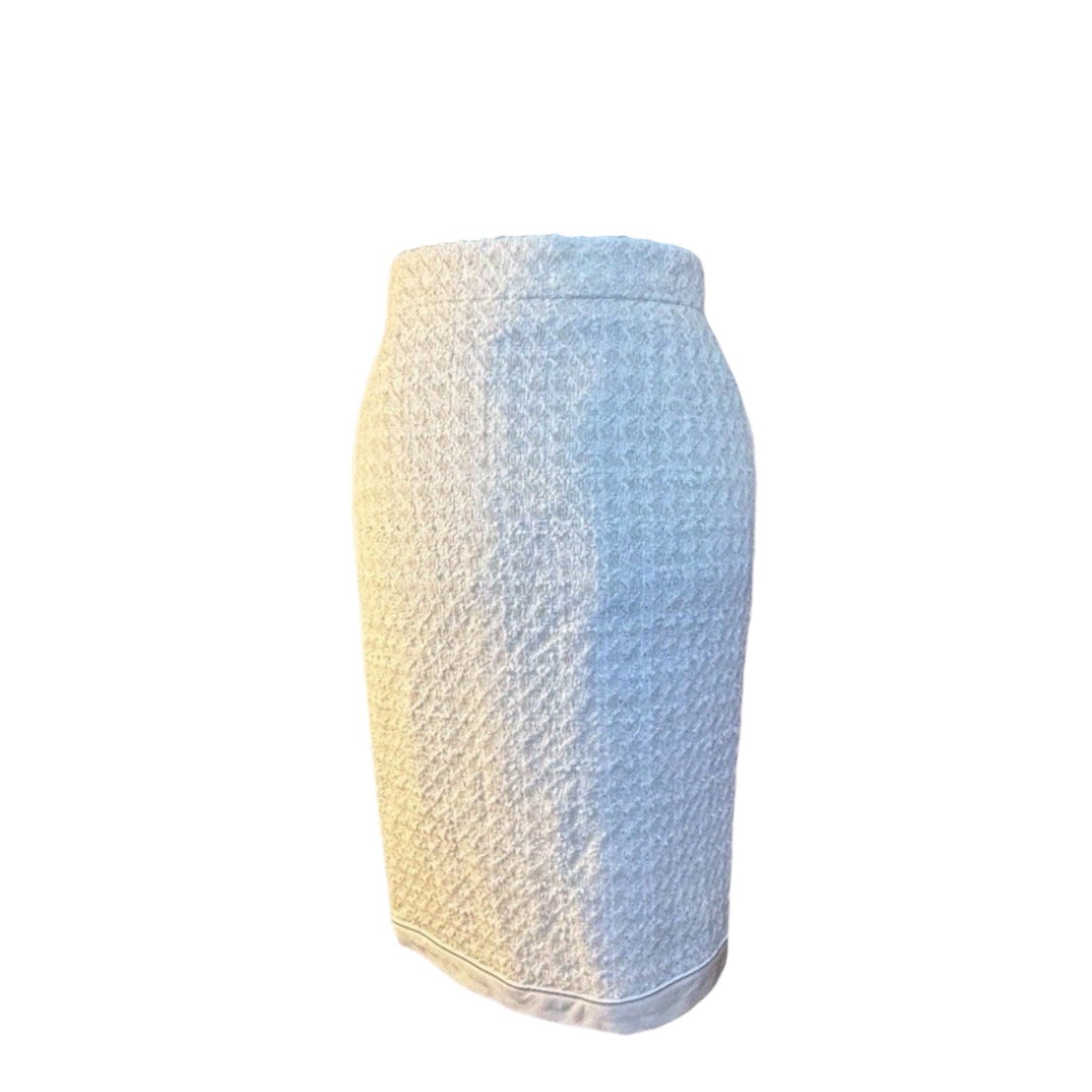 Escada Margaretha Ley Ivory Bouclé Pencil Skirt Wool Blend USA 80s W 25, H 36”