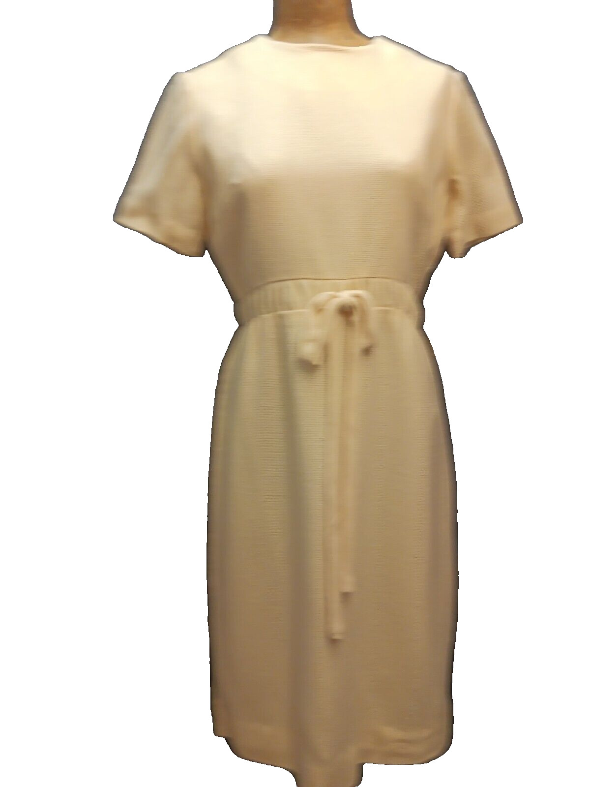 Vintage 1950’s Cream White Wool Nylon Dress by Helen Whiting Medium NWT