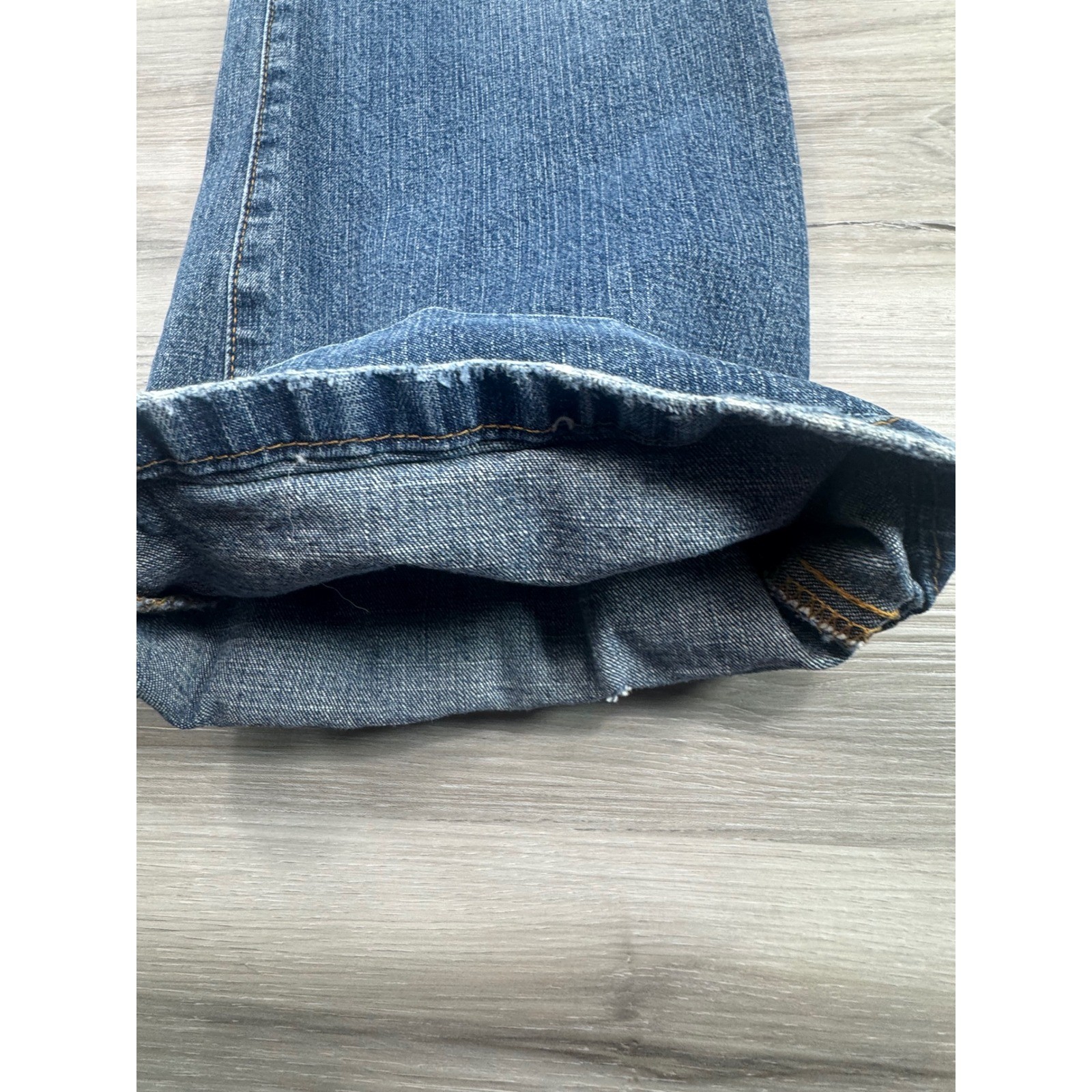 2000s Y2K SO Flare Jeans Low Rise Embroidered Pockets Size 11 pants are hemmed