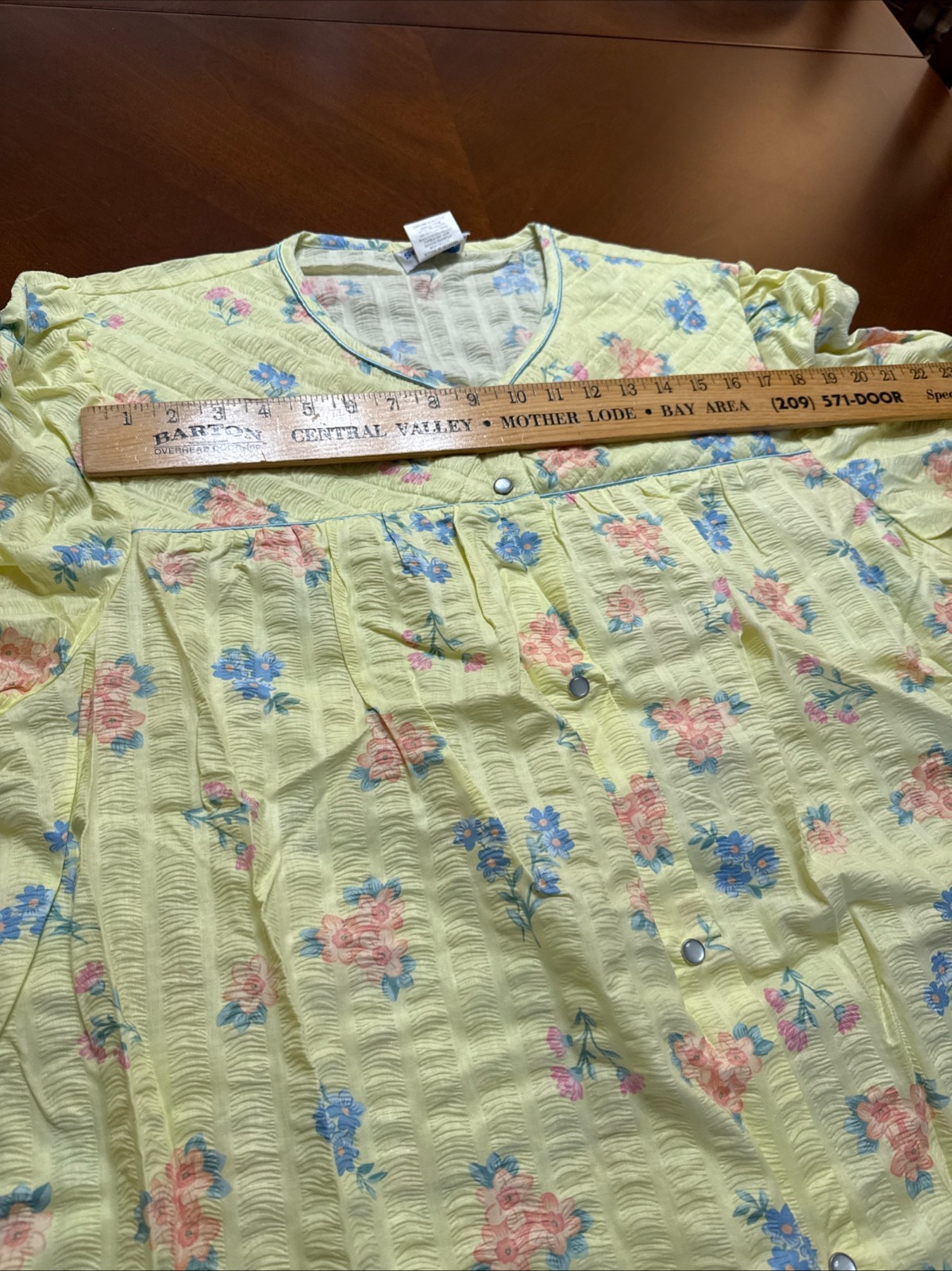 Vintage Housecoat Robe 3X Smart Time Yellow Floral Seersucker NOS NEW TAGS