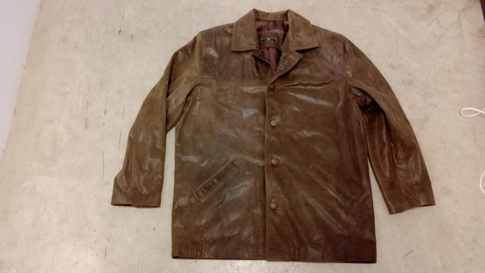 Vintage Genuine Leather Jacket Unisex, Made In Argentina, Size Large