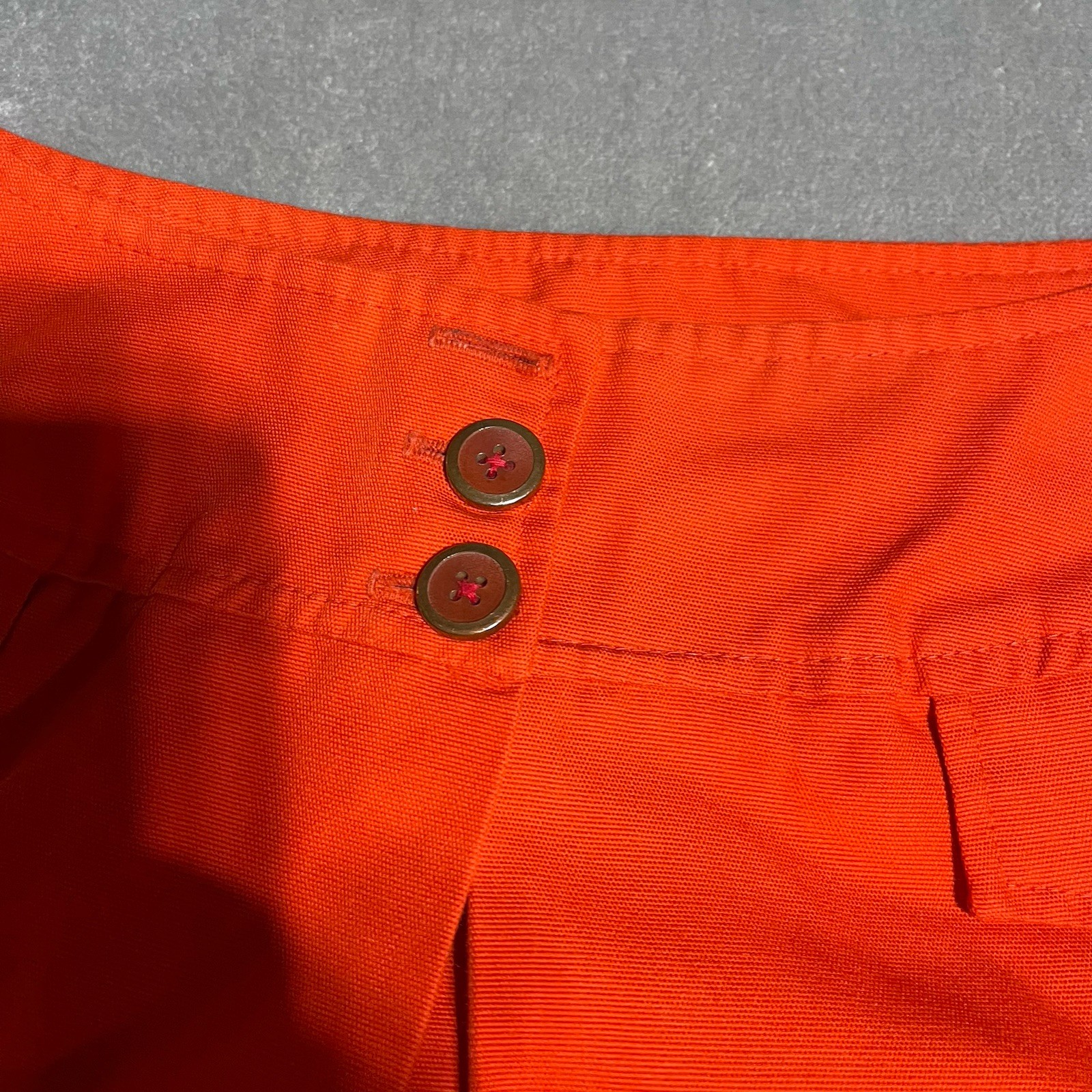 True Vintage 70s Sears Shorts Womens XS Orange Pockets Skort Flaw