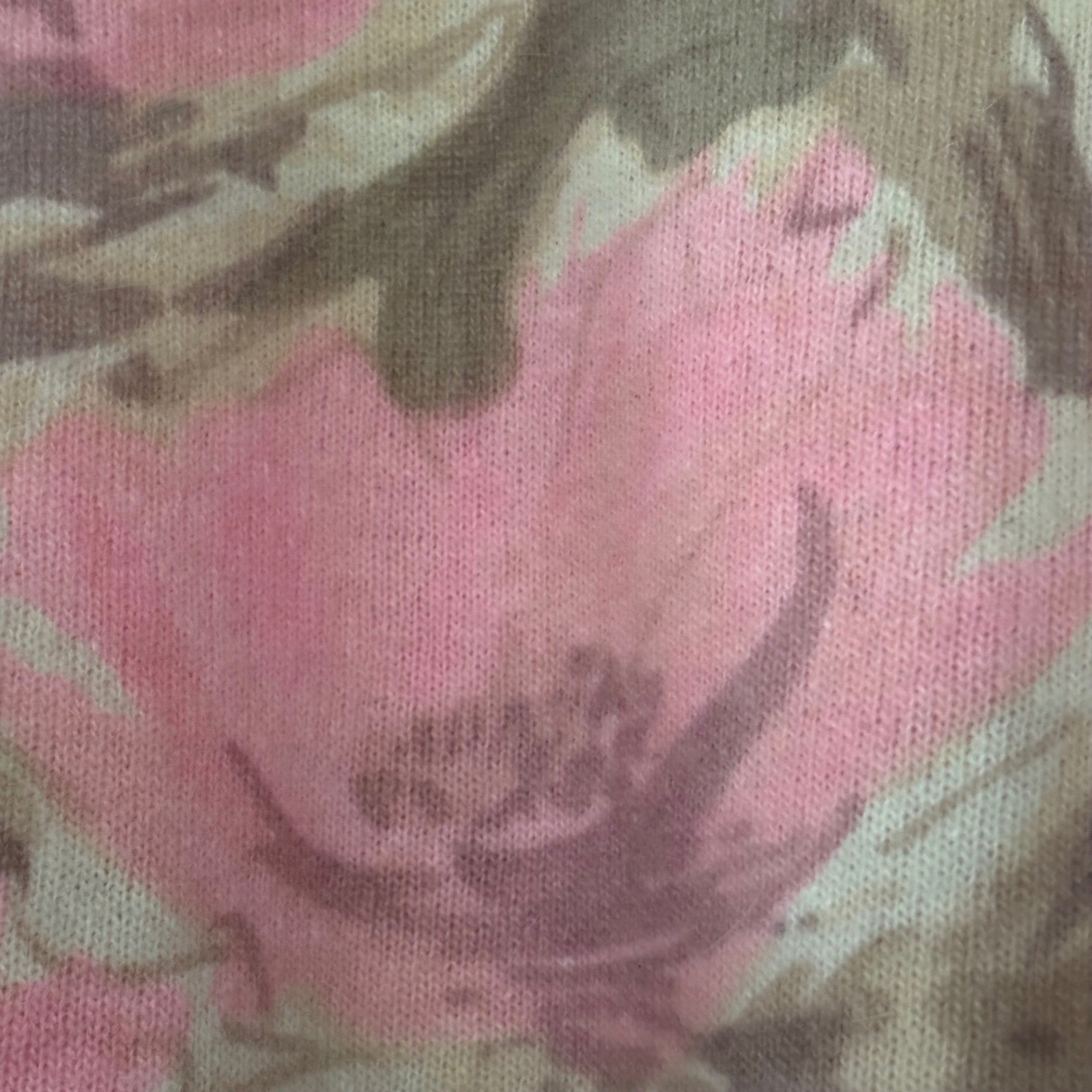 OASI Vintage Pink Floral Lambswool Angora Beaded Sweater Women’s MEDIUM Cottage