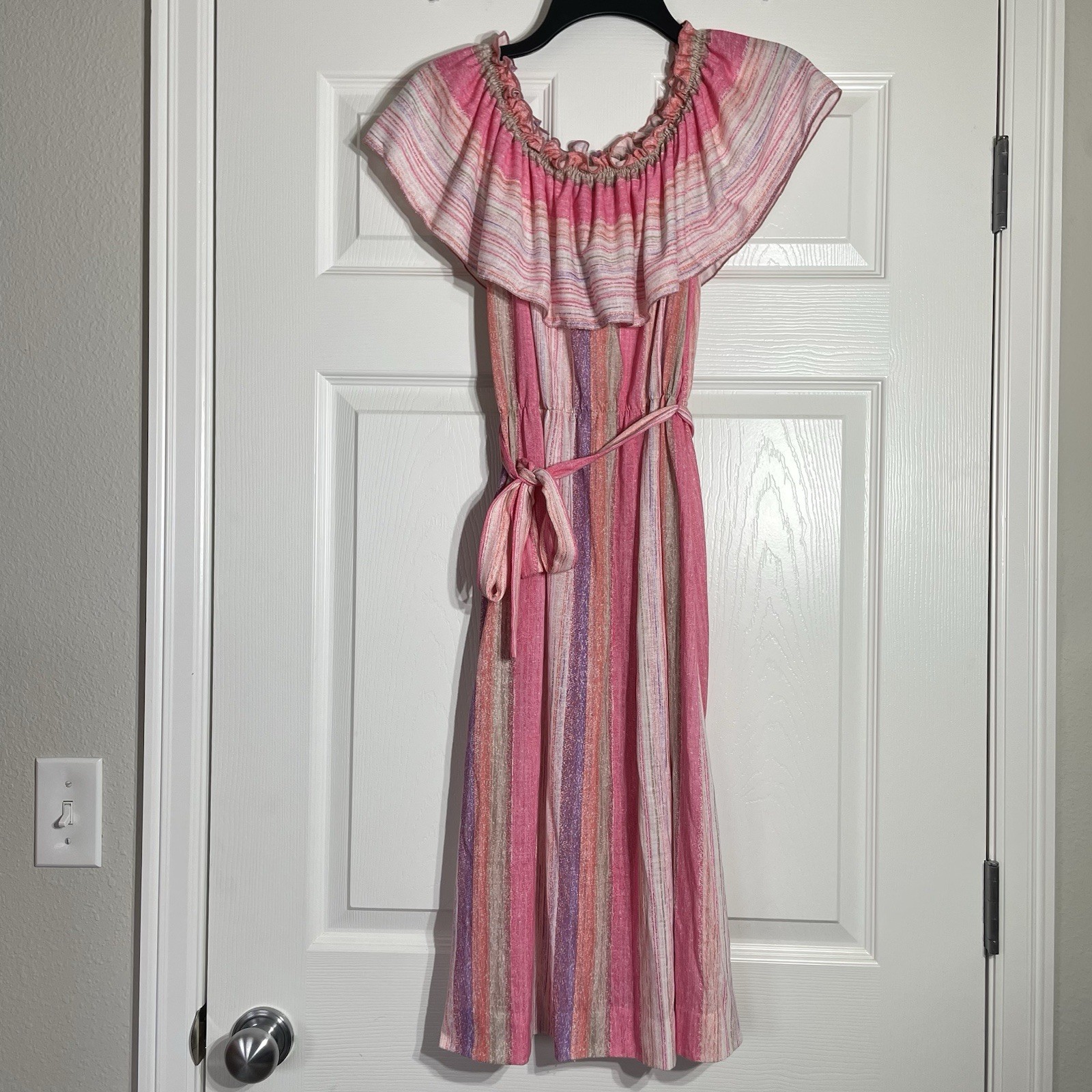 Vintage 70s Long Bohemian Dress Small