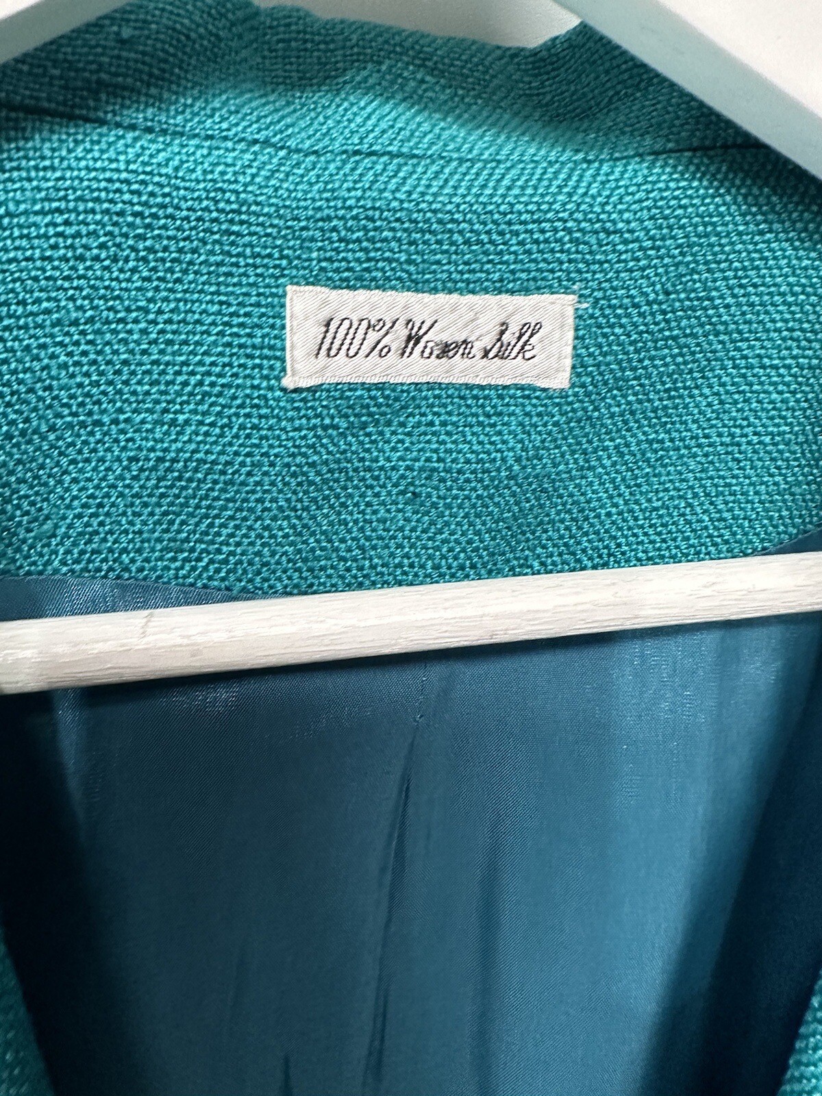 Ann May Vintage 80’sPant Suit 100% Silk Emerald Green Jacket SZ 12 & Pants Sz 14