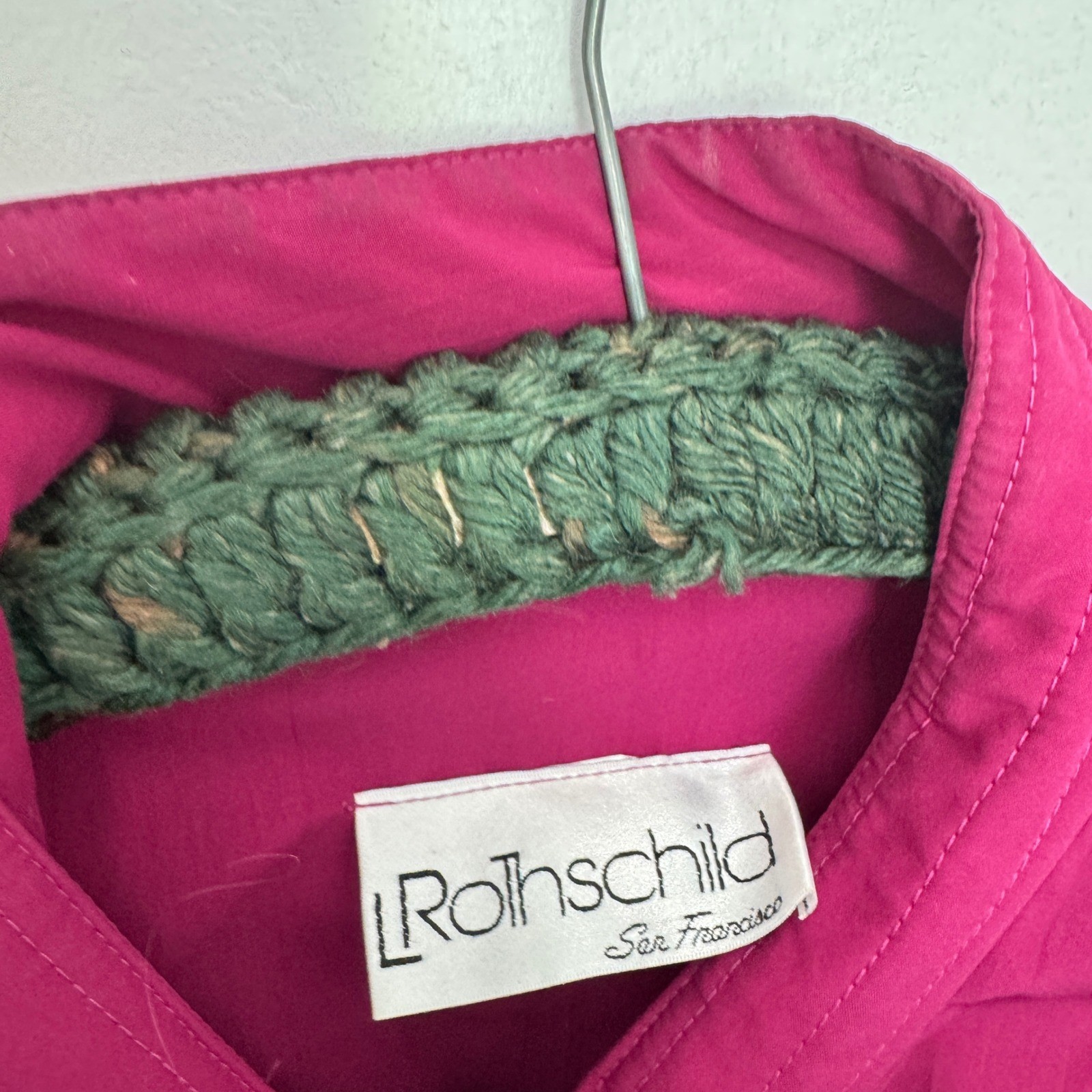 Rothschild San Francisco Vintage Magenta Pink Pleated Zip Up Bomber Jacket L