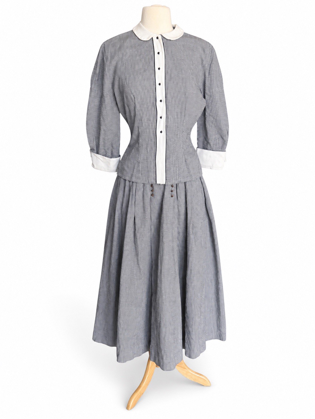 Vintage Gingham Day Set | Blouse & Skirt | 1950s Dress Paramount Studios Sz 8