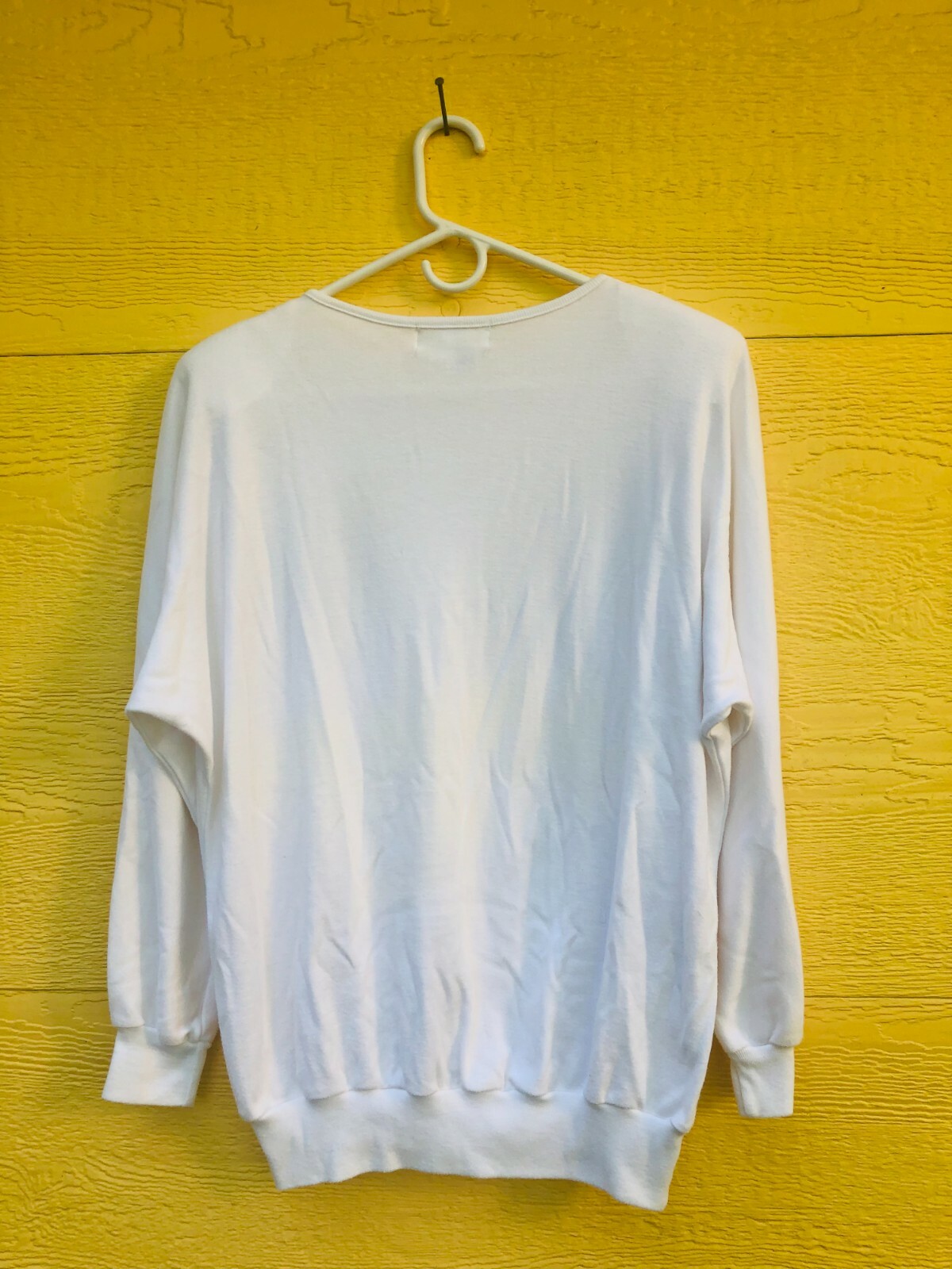 Adolfo Sport vintage poly/cotton white beaded top w/shoulder pads, small