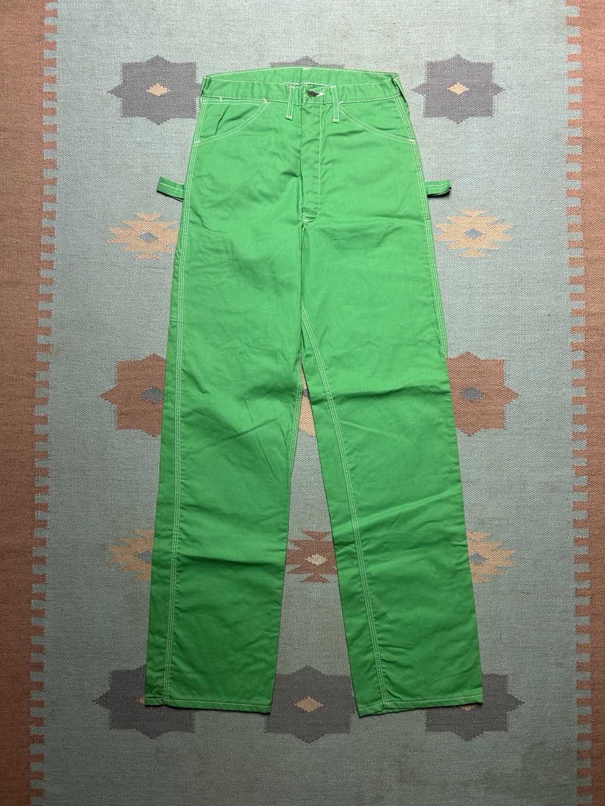 NEW Vintage 70s Dee Cee carpenter pants jeans green DEADSTOCK NWT 29×34 RARE