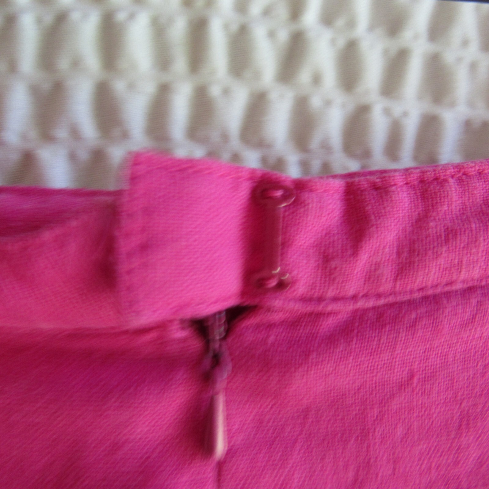 Hot Solid Pink Skirt M Linen Swing Aline Zip Up Back Waist 32 Midi Lino Vintage