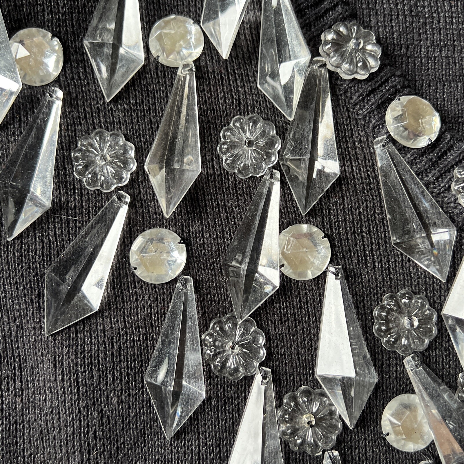 Vintage BONNIE BOERER Womens LARGE Chandelier Crystal Pendants Sweater Top