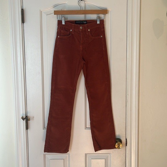 Veronica Beard | Carly Kick Flare Rust Brown Western Bootcut Corduroy Pant Sz 23
