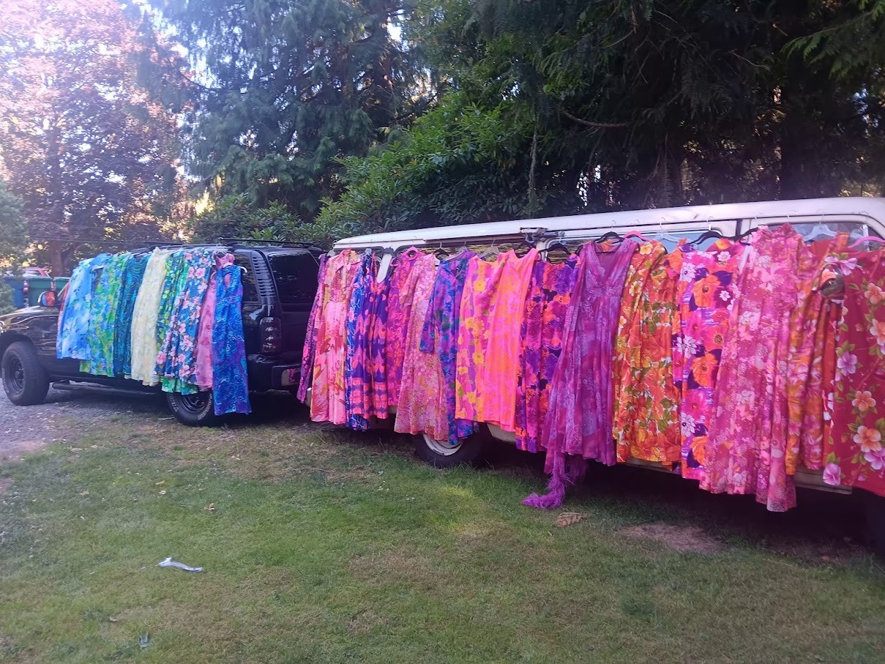 Vtg POMARE OF Tahiti HAWAIIAN DRESS TROPICAL MAXI SZ L xl