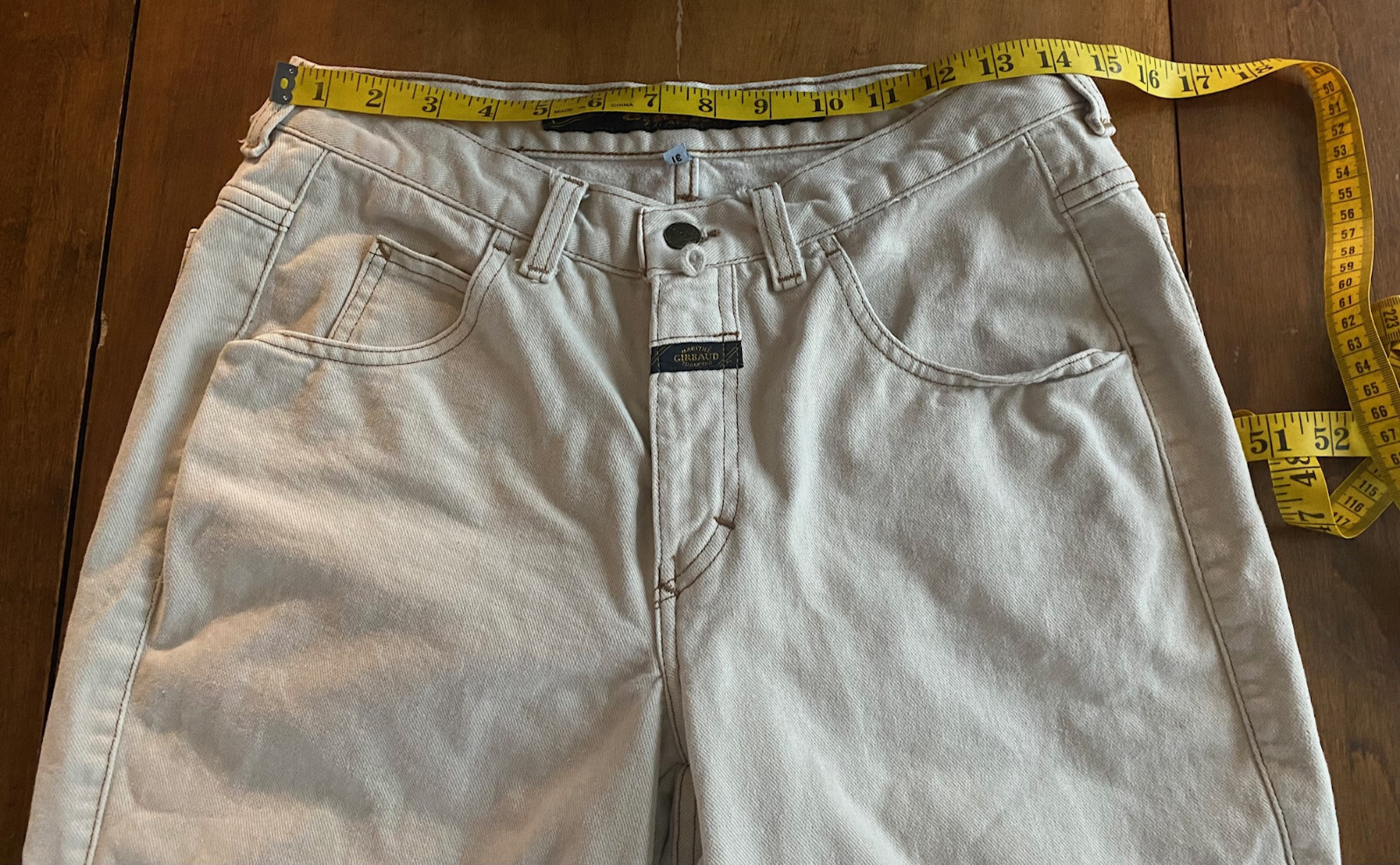 Vintage GIRBAUD Jeans from Marithe Francois Girbaud TAN CREAM Size 31
