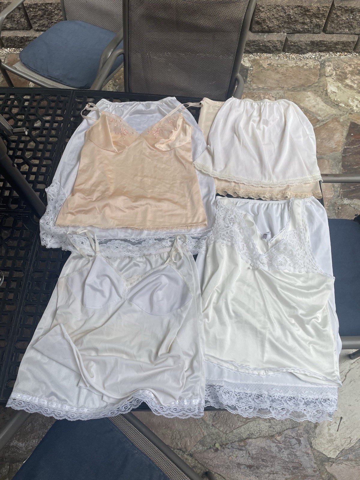 Vintage Lot Lingerie Babydoll Cami Camisole Satin Silky Boudoir Slip Small S
