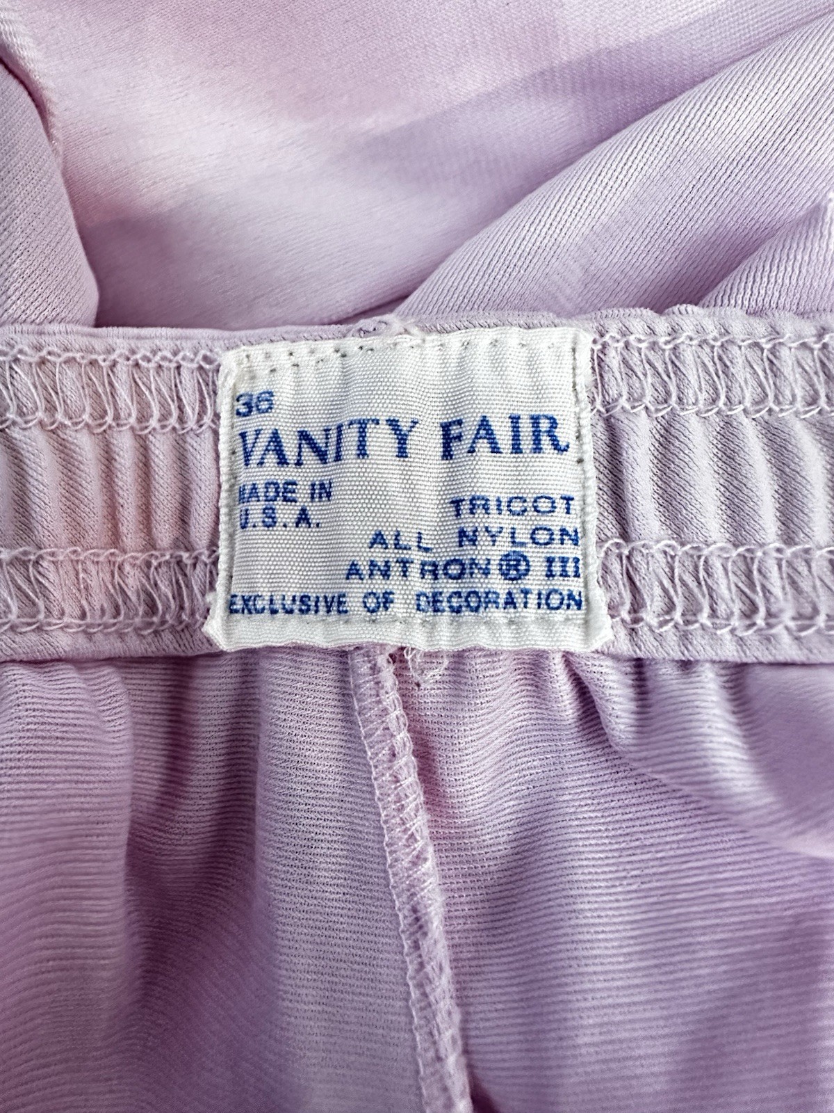 Vintage Vanity Fair Pink Nylon PJ Set 36 Lace Trim 2 Pc Lounge Sleepwear