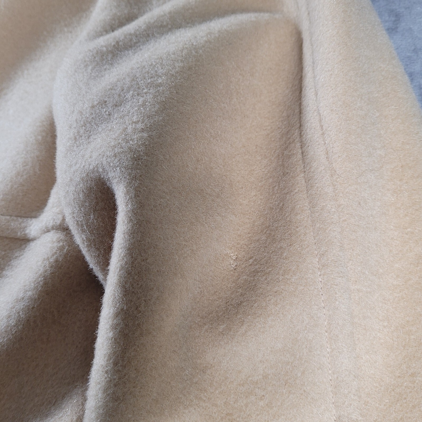 Vintage Pendleton Womens Virgin Wool Tan Peacoat Double Breasted Long Large