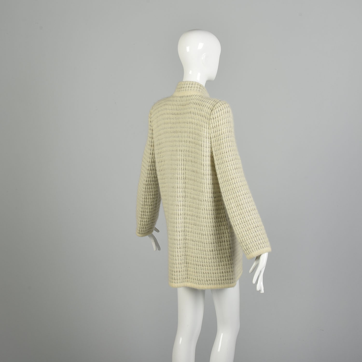 Medium 1980s Knit Cardigan Heavy Winter Sweater Jacket Asymmetric Coatigan VTG