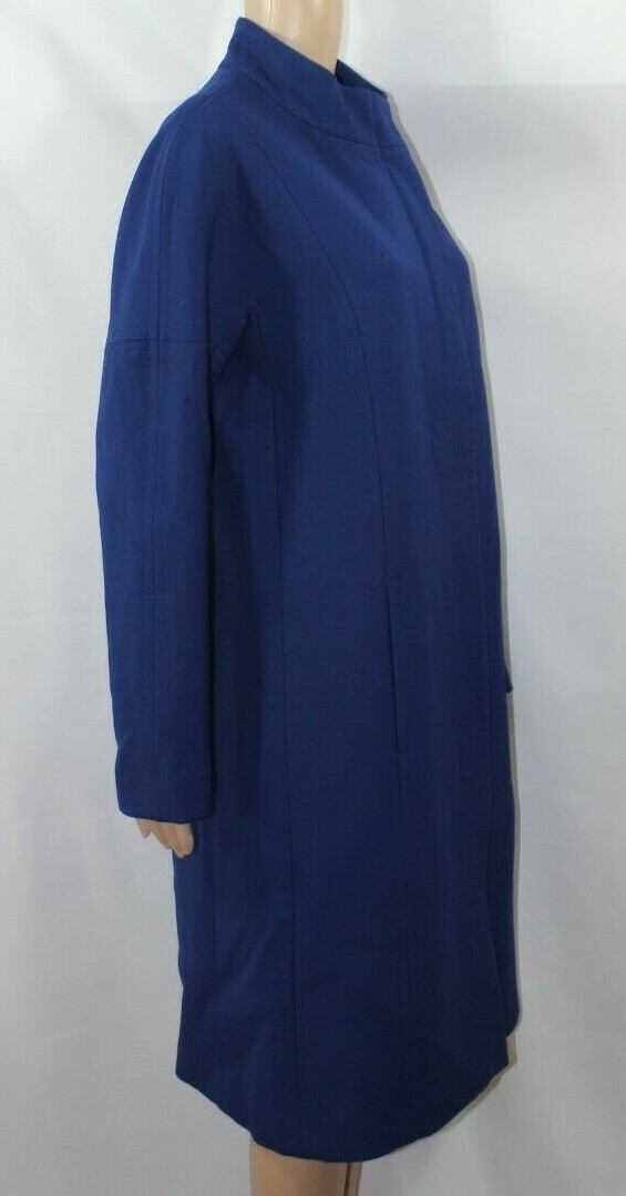 Vintage AA American Airlines Blue Flight Attendant Coat Pockets Heavy Wool Zip 6