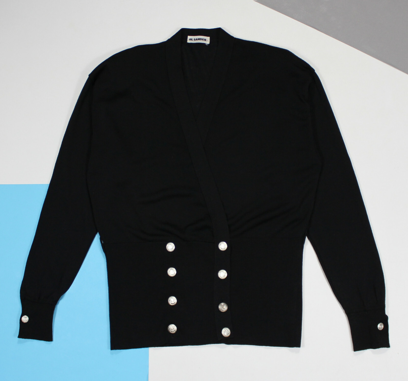 Women’s Vintage JIL SANDER Wool Cardigan Sweater Black (size IT 40)