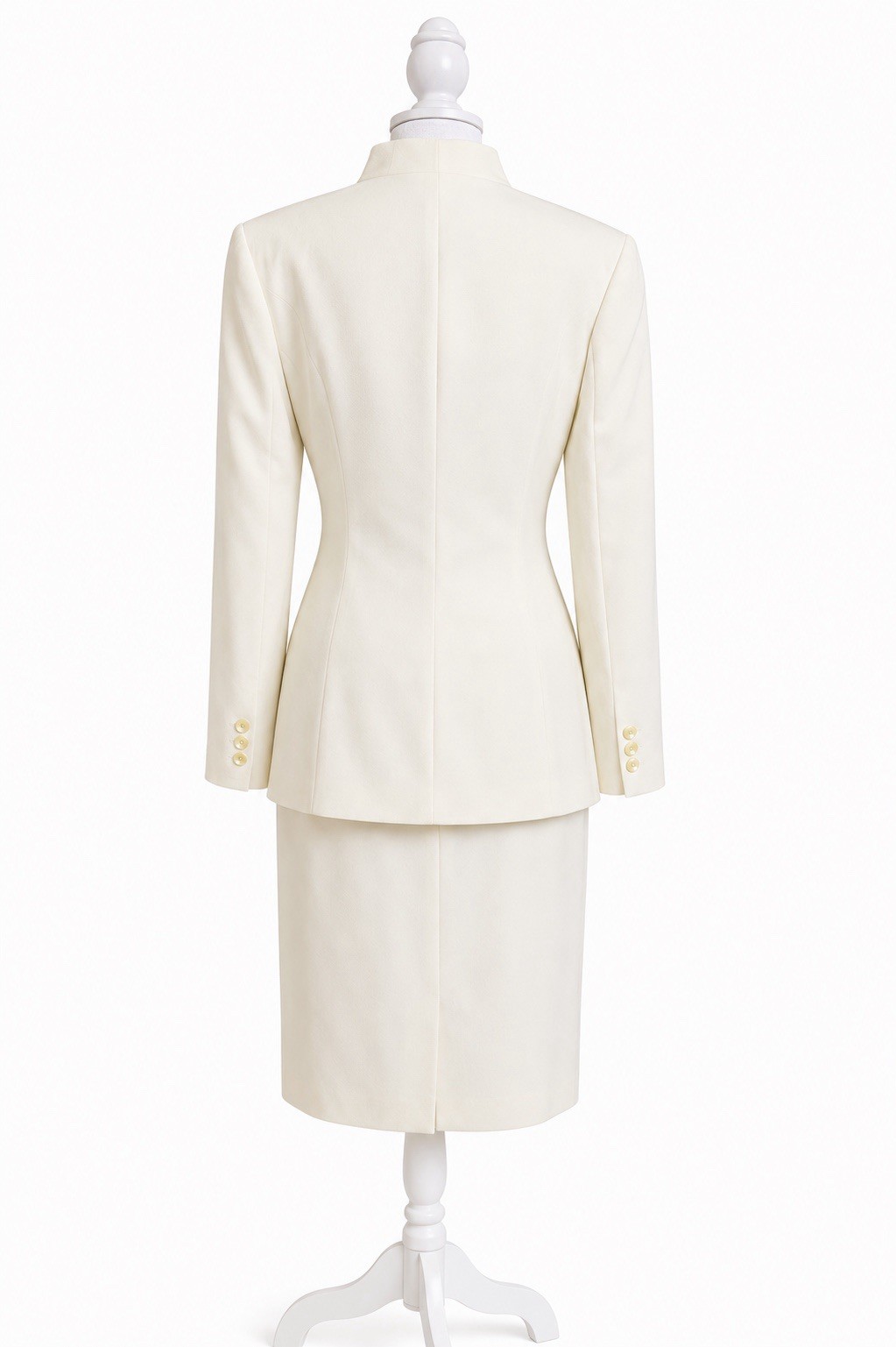 John Meyer of Norwich Women 2PC Ivory Skirt Suit Size 10 Lined Classic