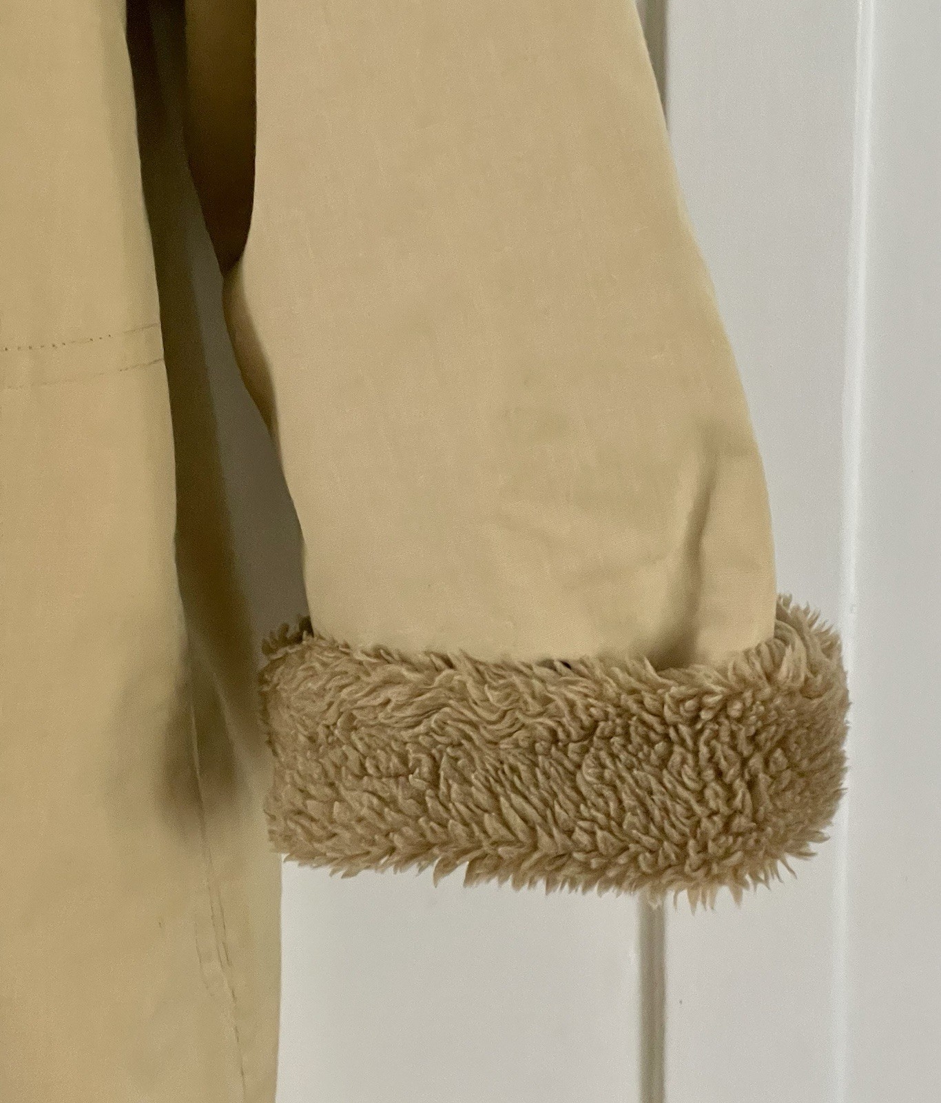 Bonnie Cashin Weatherwear Rusell Taylor Canvas Coat W/ Fauxfur Lining Size16