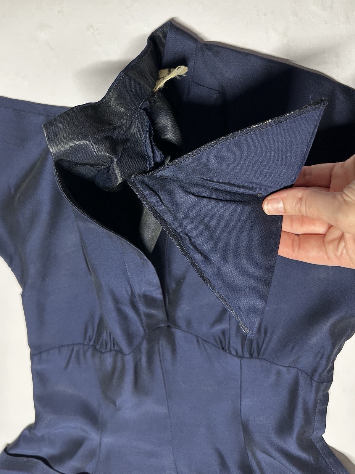 Vintage 1950s Jonathan Logan Blue Tailored Dress Fit Flare AS IS FLAWED Sz 0/2