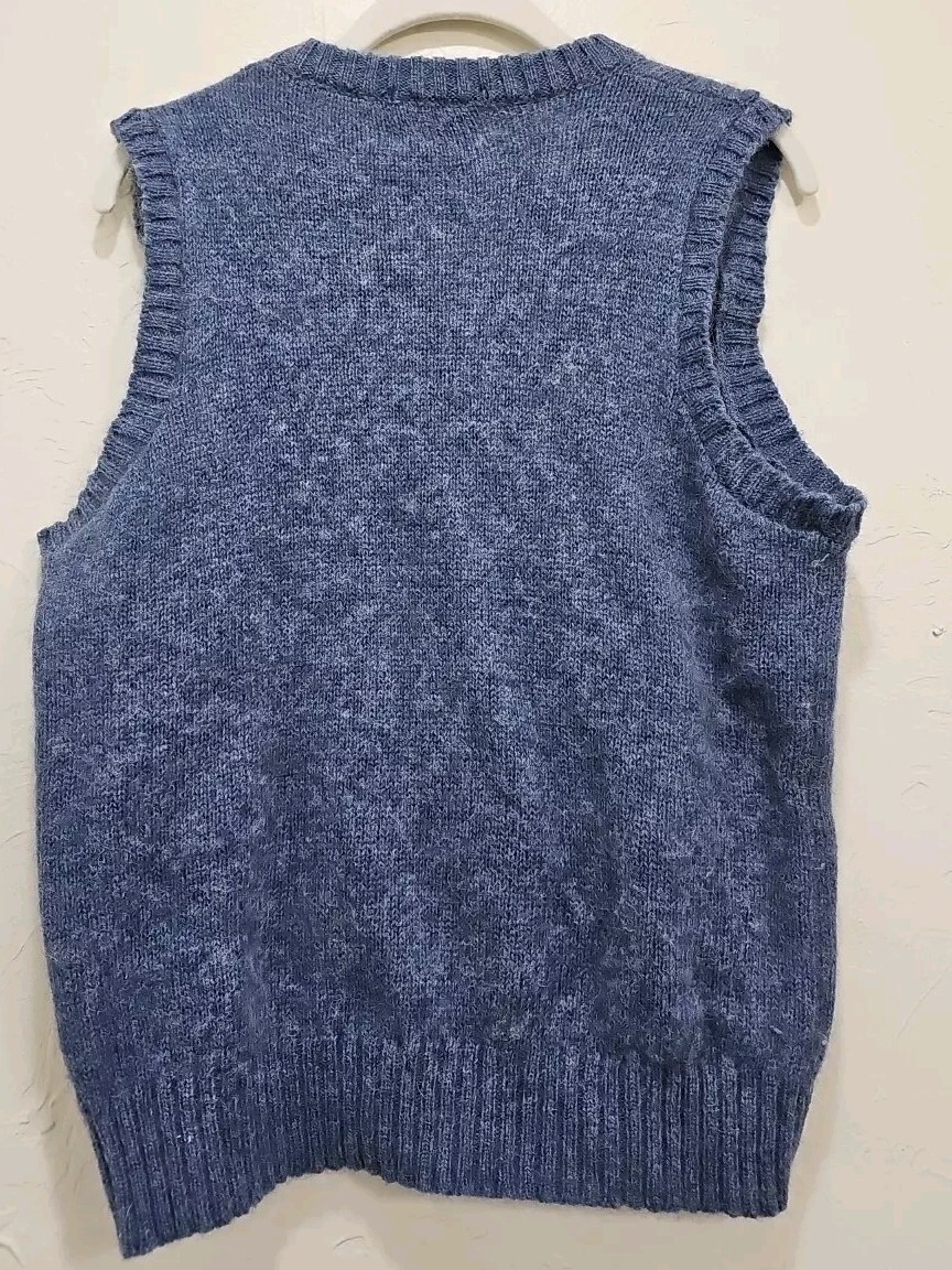 Vintage Mcgregor Sweater Vest Men’s M blue wool blend v neck 70s