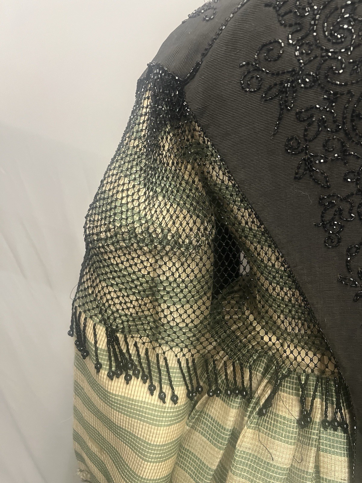 1880’s Silk Faille & Jet Beaded Mantel