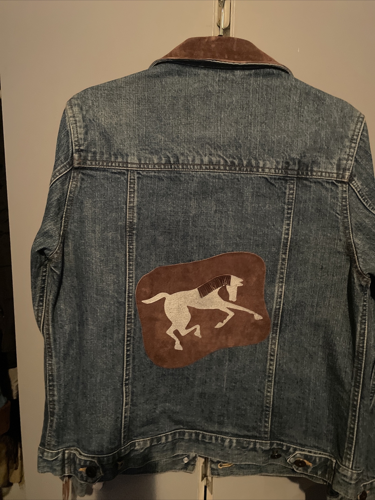 Vintage SFR Santa Fe ReCreations Denim & Leather Jean Jacket Women’s Size Medium