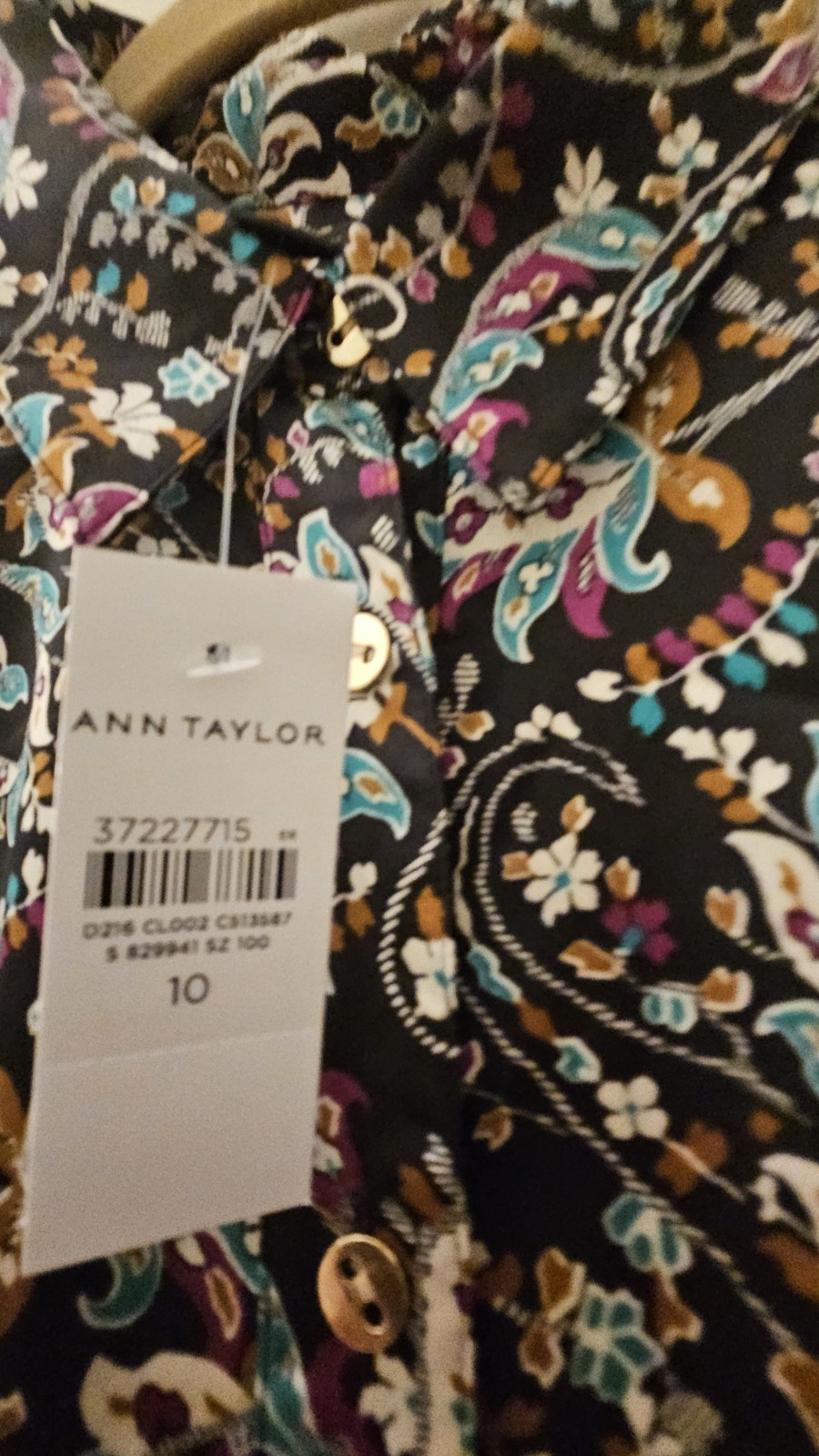 Ann Taylor Black Multi Color Floral Long Sleeve Dress sz 10 NEW WITH TAGS Lined
