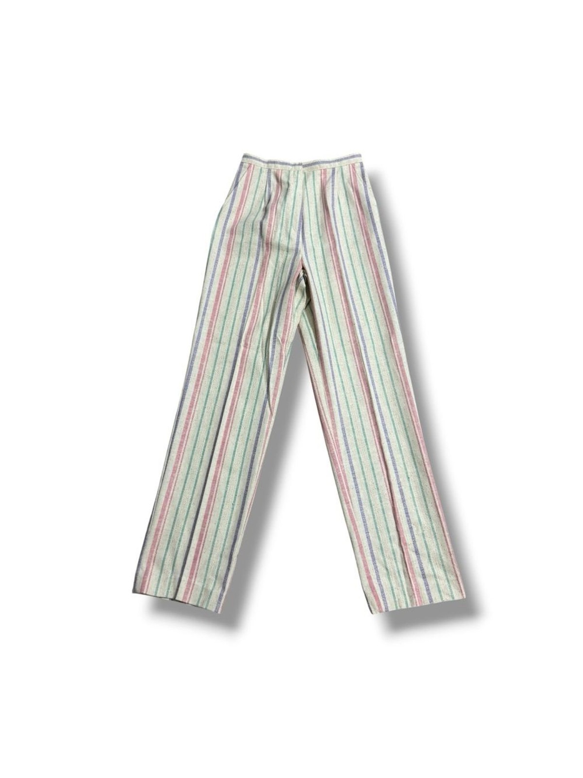 Vintage Country Suburbans Union Made Stripe Pants Size 6 High Rise Wide Leg USA