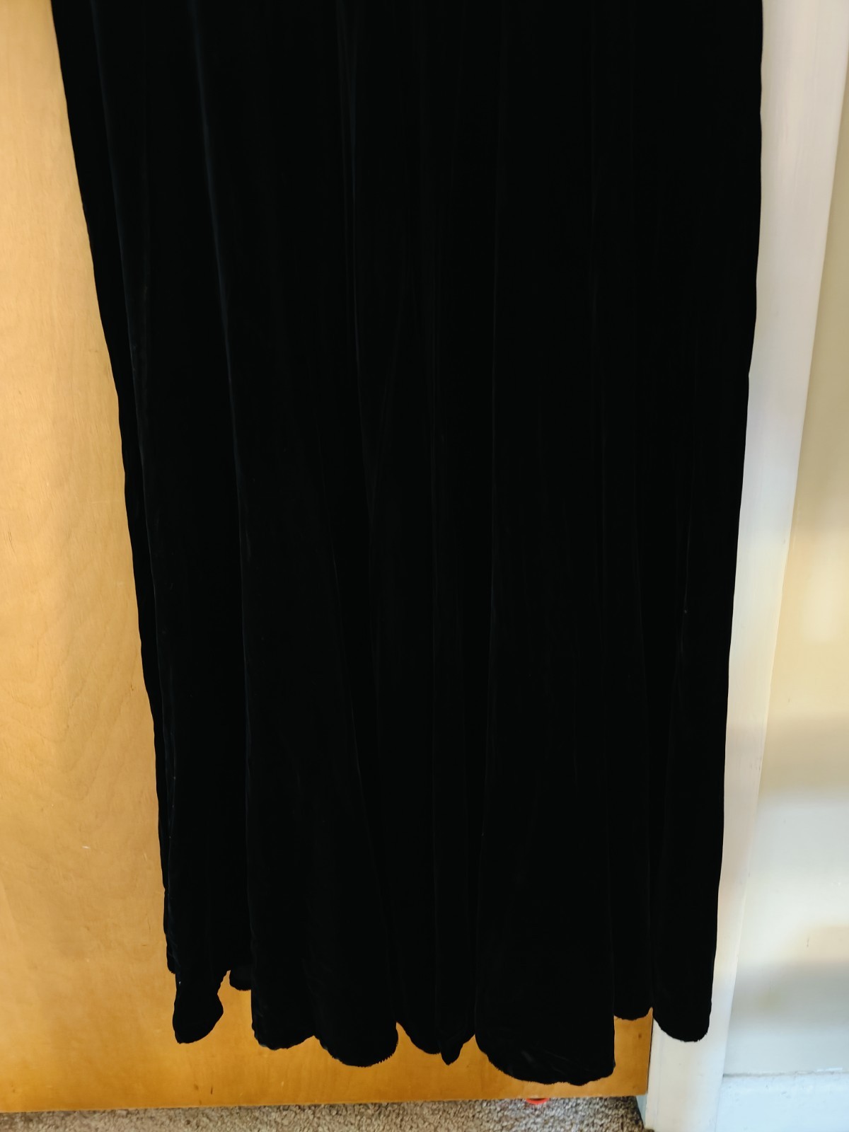 Donna Morgan For Non Stop Black Velvet Long Dress Vintage Lace Size 9/10 No Belt